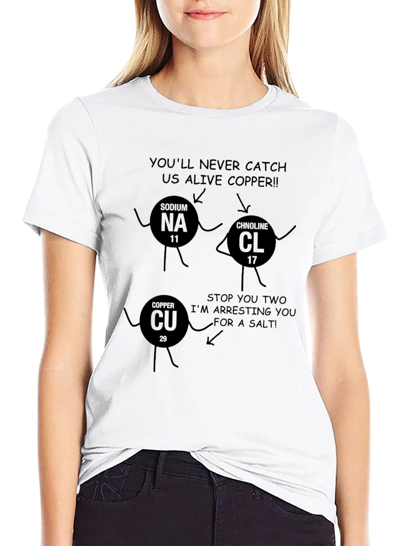 Black Funny Chemistry T-Shirt - You'll Never Catch Us Alive Copper view 9