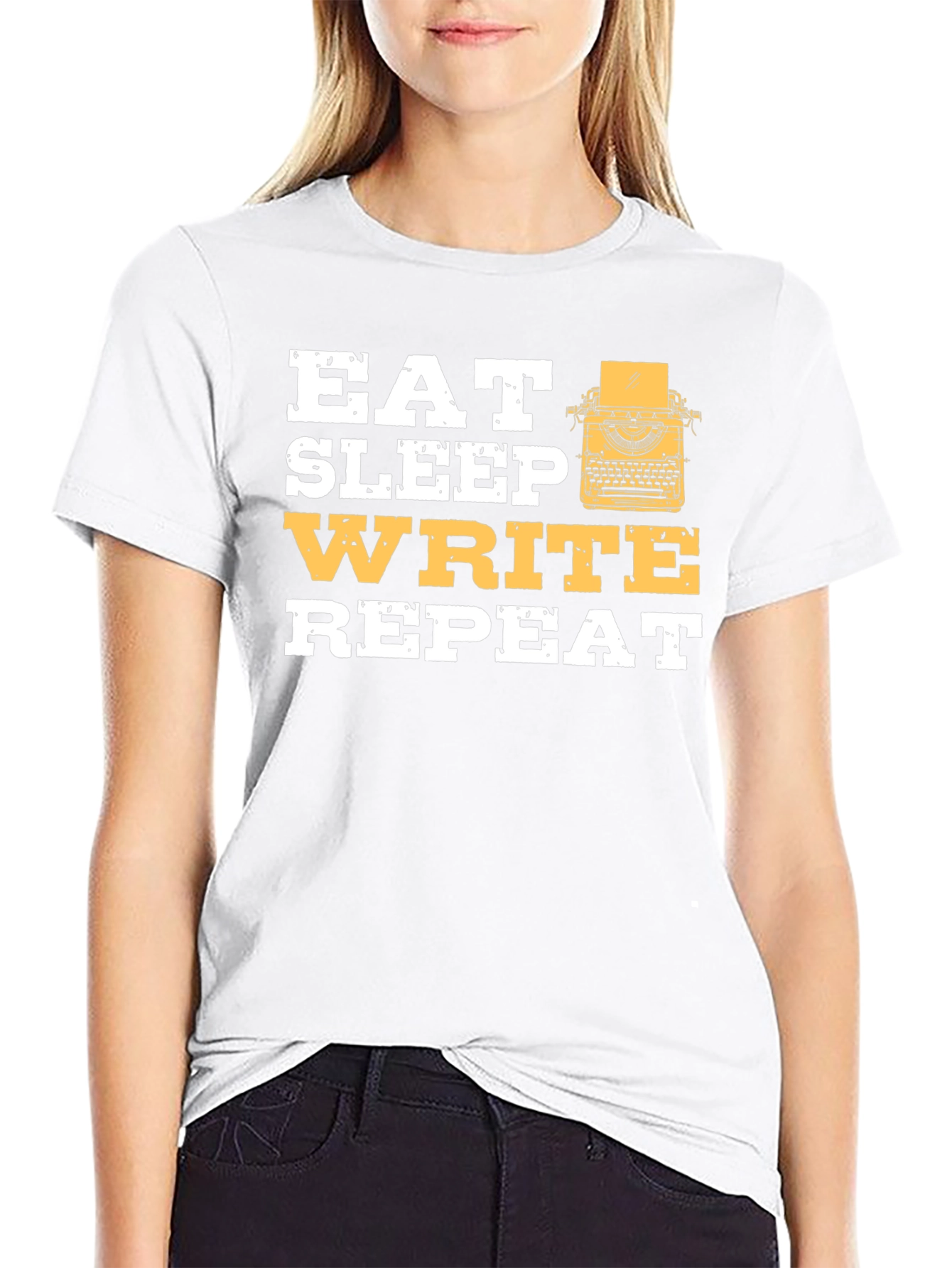 Black Eat Sleep Write Repeat T-Shirt - Writer's Gift view 9