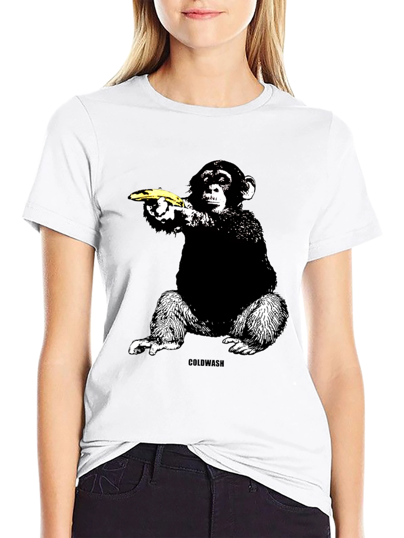 Black Banana Gun Monkey T-Shirt - Unique Graphic Tee view 9