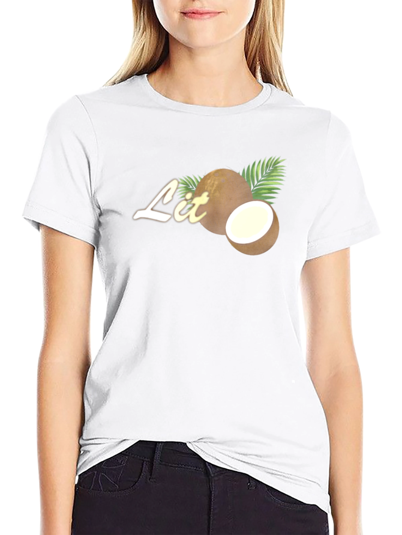 Black Coconut Lit Tee - Tropical Vibes T-Shirt view 9