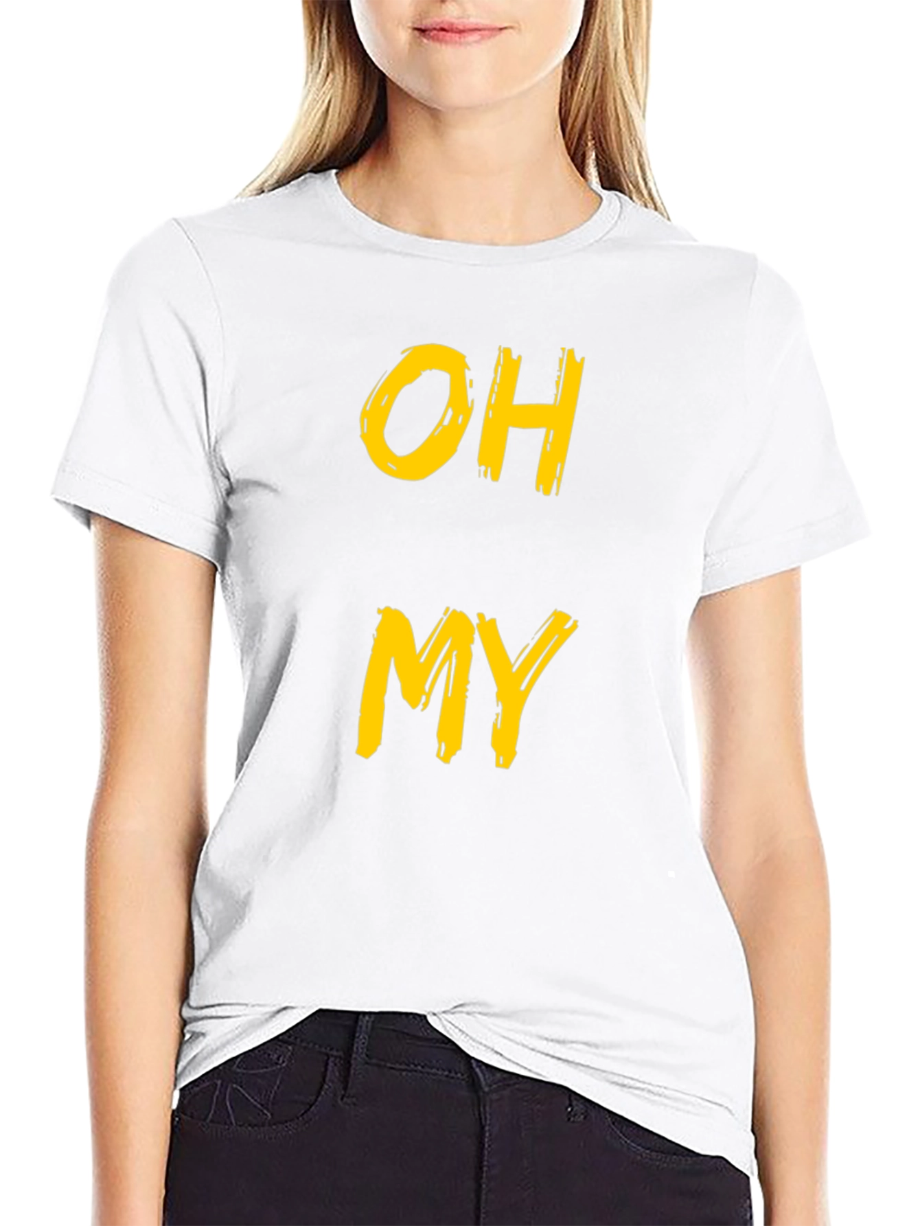 Black Oh My Graphic Tee - Funny Casual T-Shirt view 9