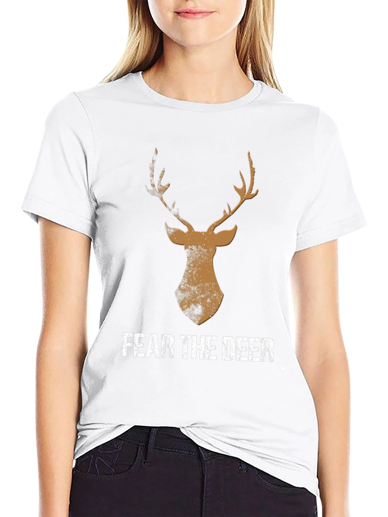 Black Fear the Deer Graphic Tee - Men's Black T-Shirt view 9