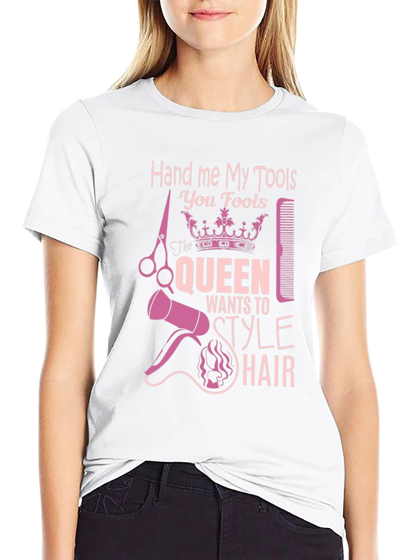 Black Queen Style Hairdresser T-Shirt view 9