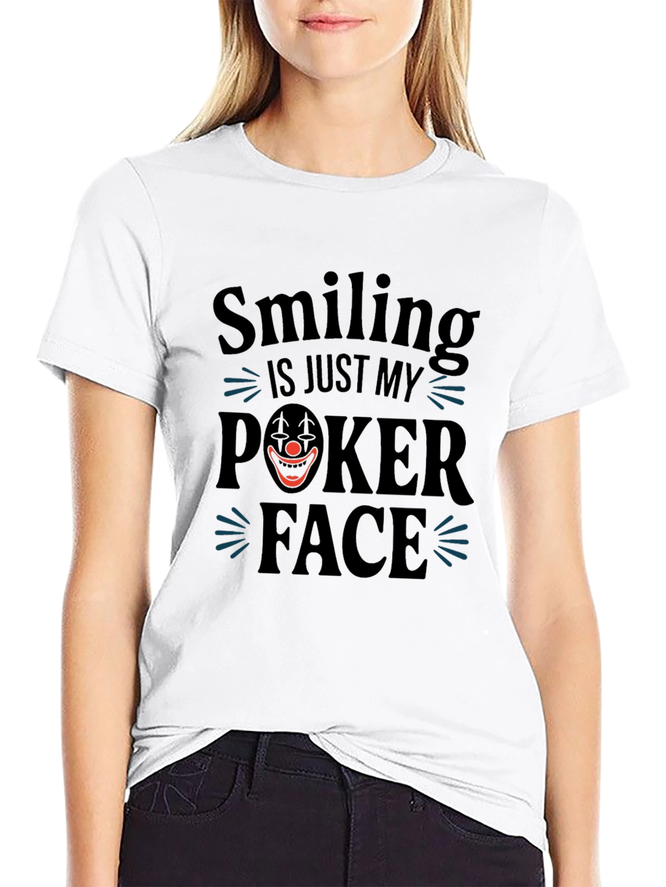 Black Smiling is Just My Poker Face T-Shirt view 9