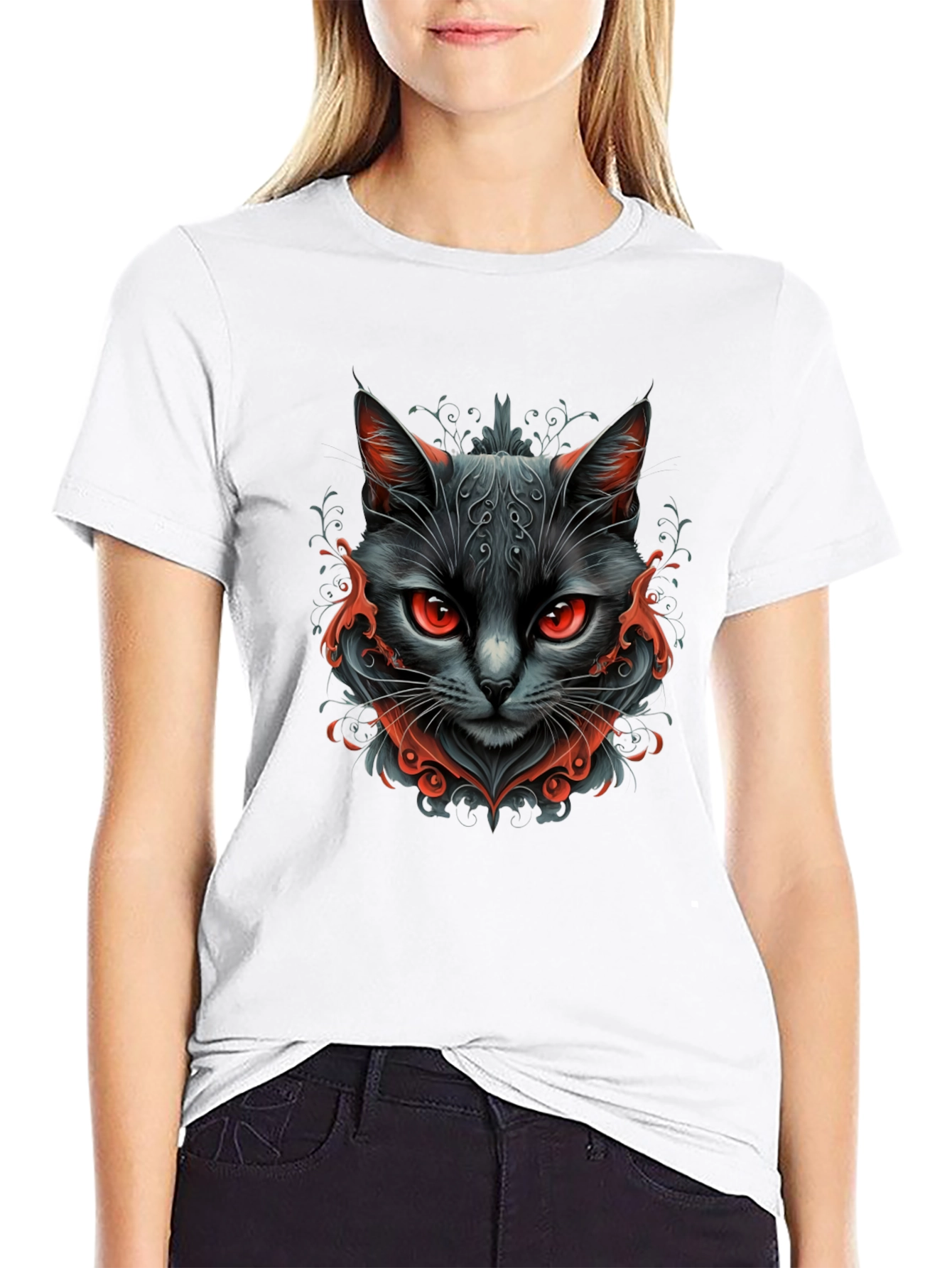 Black Black Cat Graphic Tee - Men's Stylish T-Shirt view 9