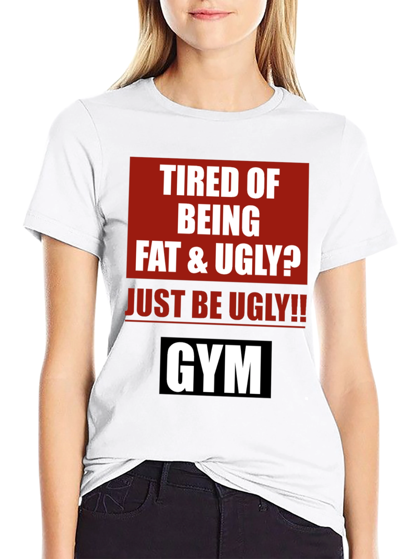 Black Funny Gym Motivation T-Shirt - Just Be Ugly! view 9