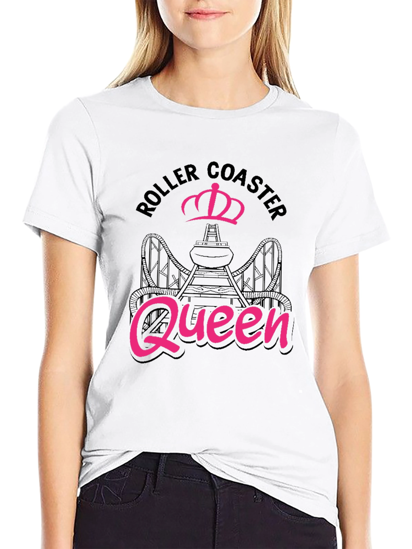 Black Roller Coaster Queen Black Tee view 9