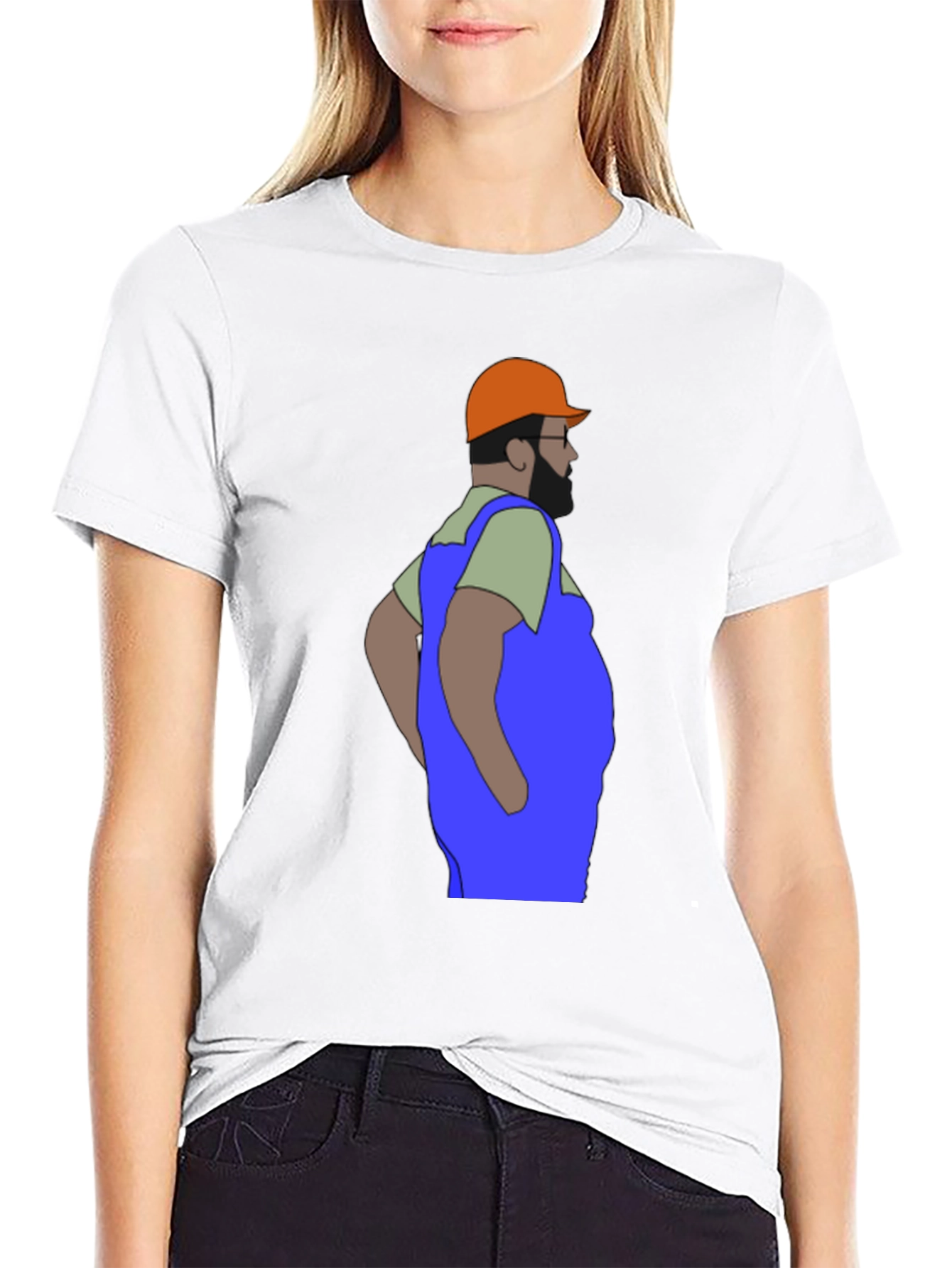 Black Cartoon Plumber Graphic T-Shirt view 9