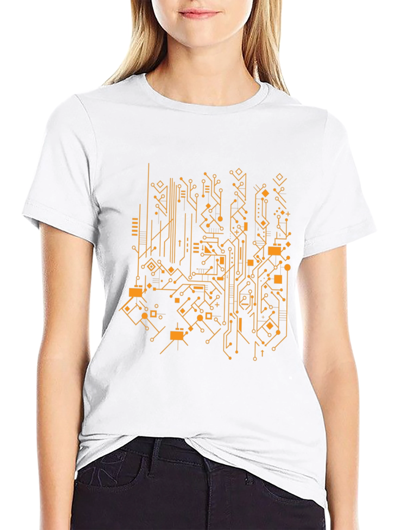 Black Tech Circuit Board Graphic Tee - Modern Style view 9