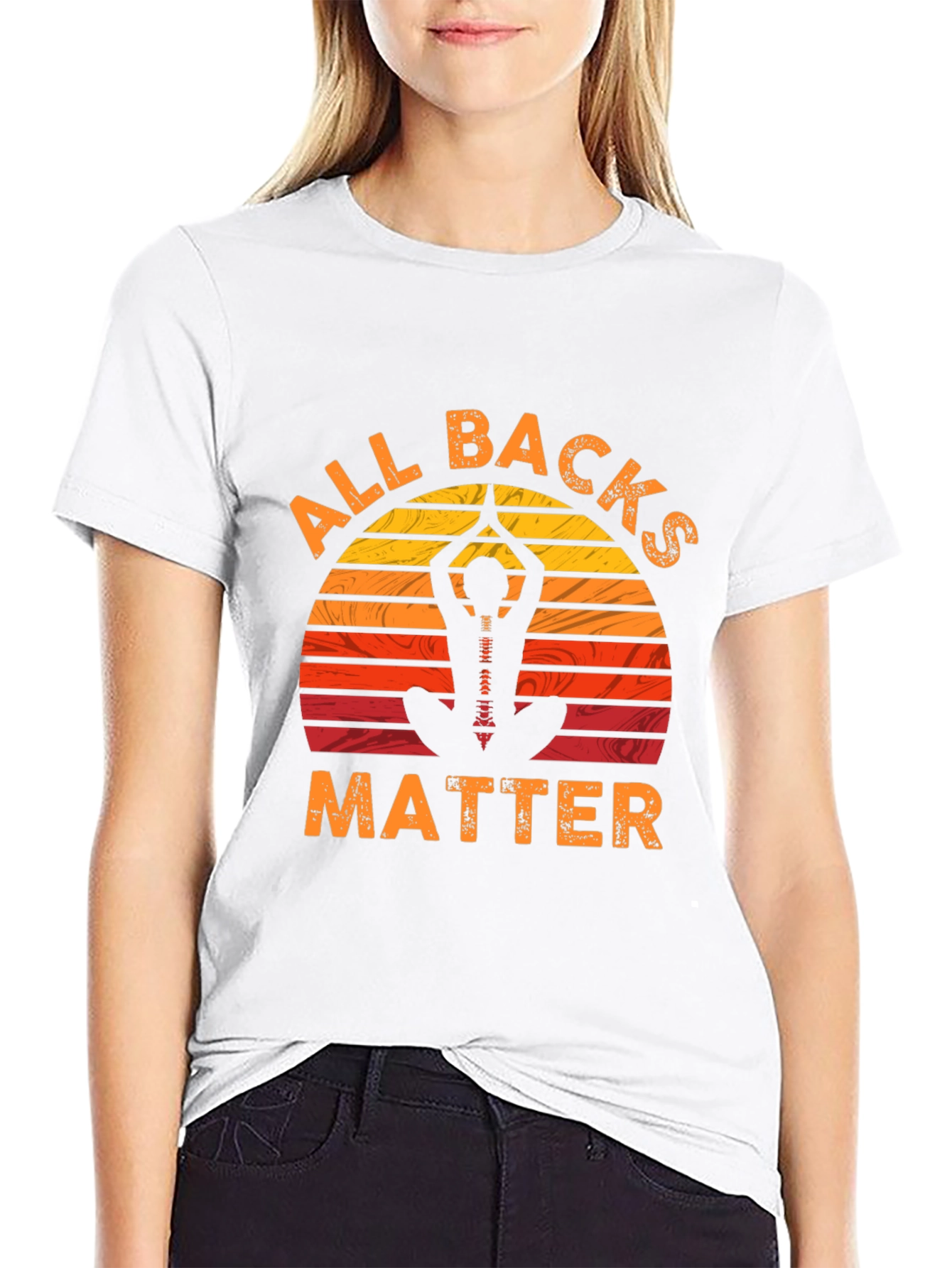 Black All Backs Matter Yoga T-Shirt view 9