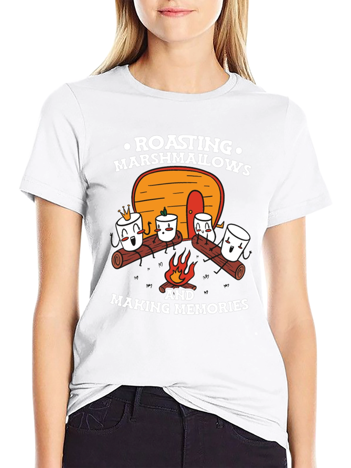 Marshmallow Roasting Memories Graphic T-Shirt - 9