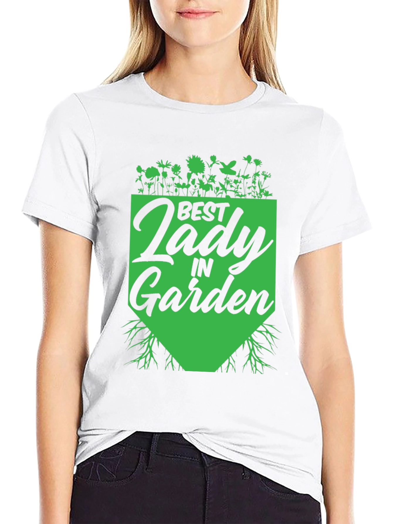 Black Best Lady in Garden T-Shirt - Gardener Gift view 9