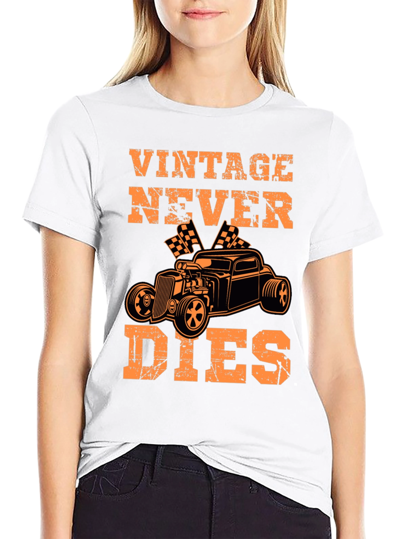 Black Vintage Never Dies Graphic Tee view 9