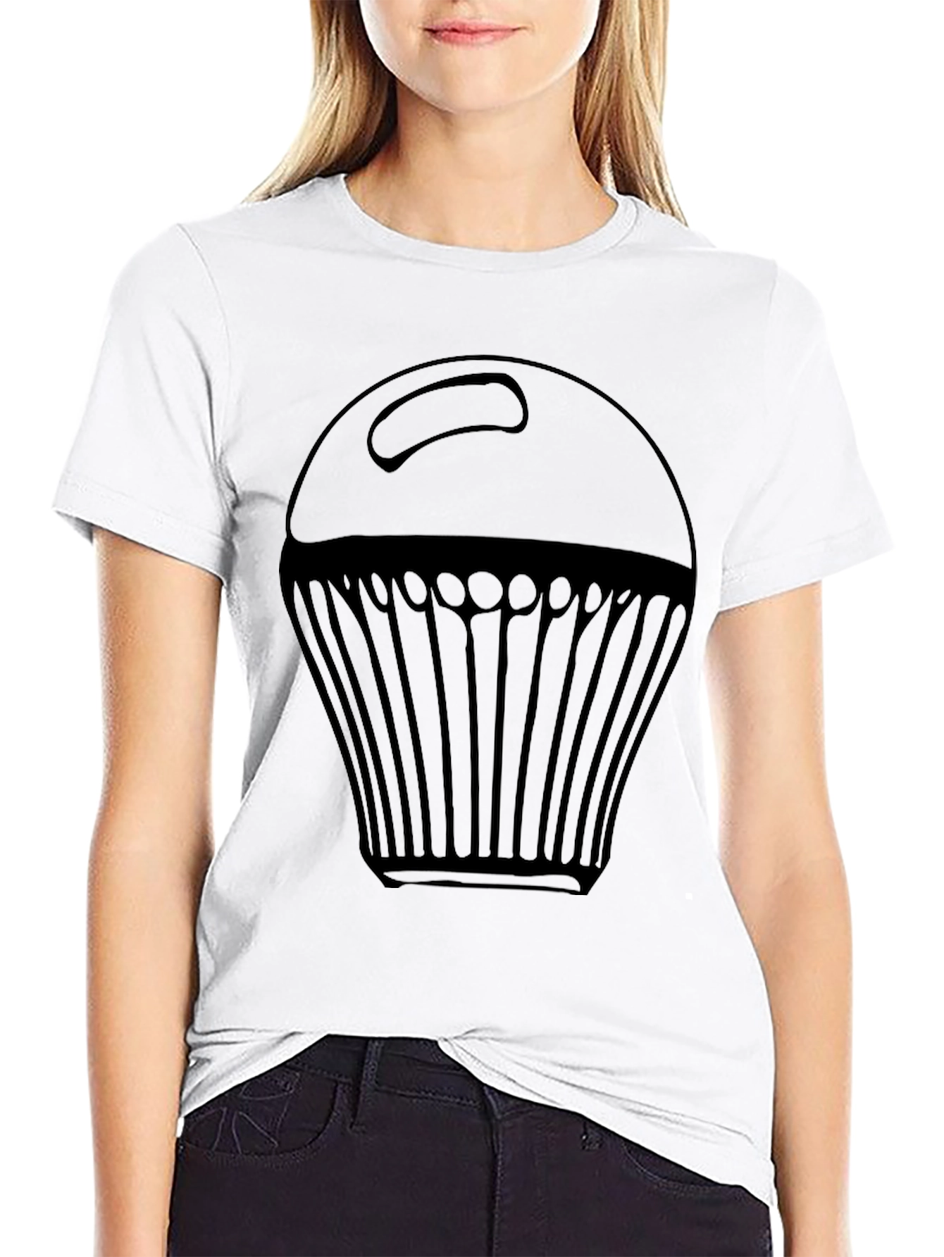 Black Cupcake Graphic Tee - Black Casual Shirt view 9