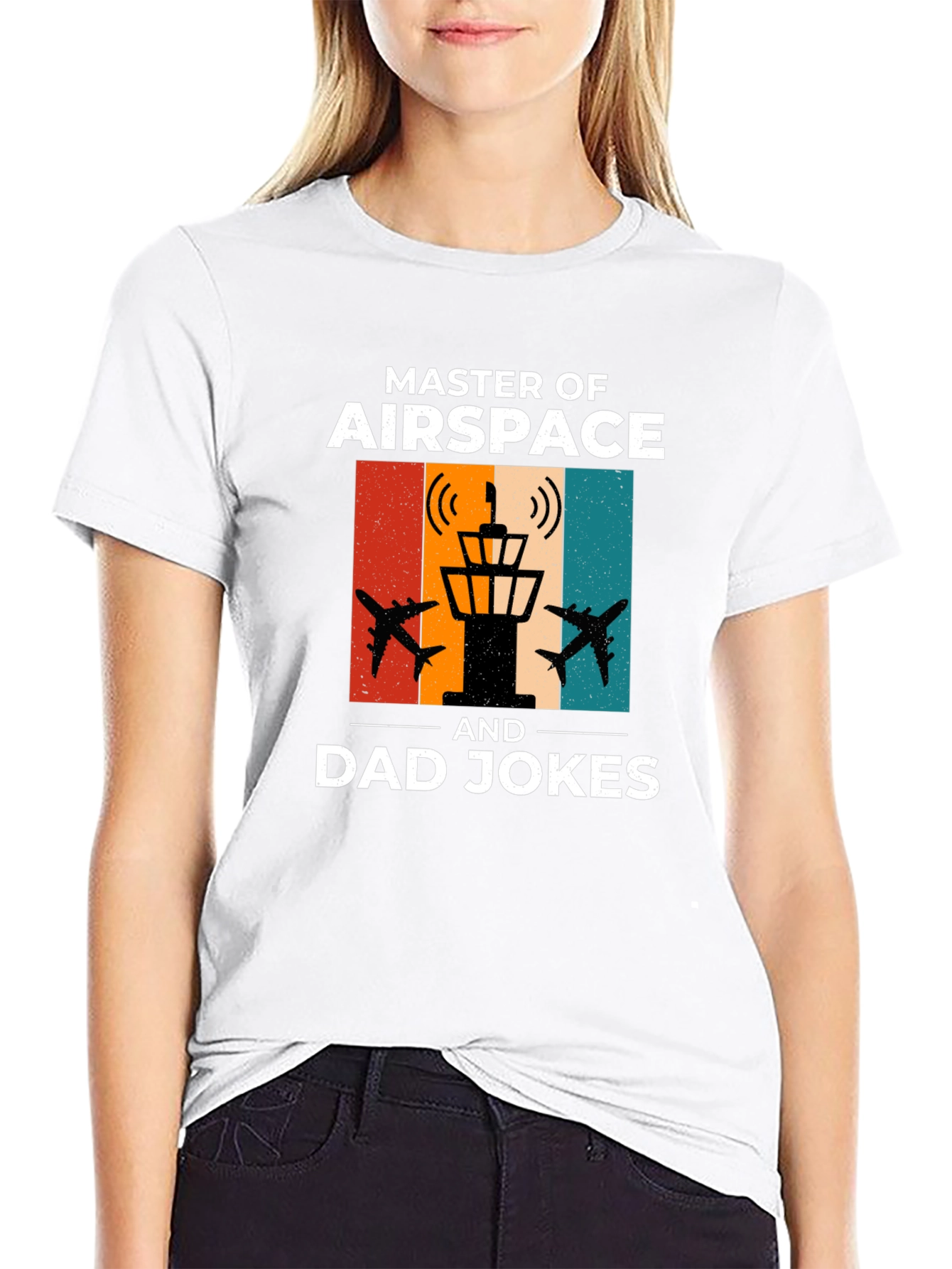 Black Master of Airspace Dad Jokes Funny T-Shirt view 9