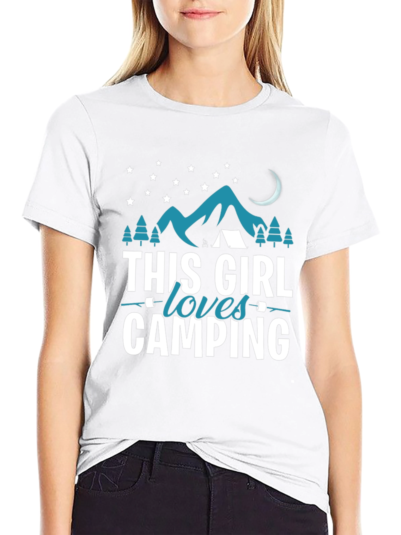 Black This Girl Loves Camping T-Shirt view 9