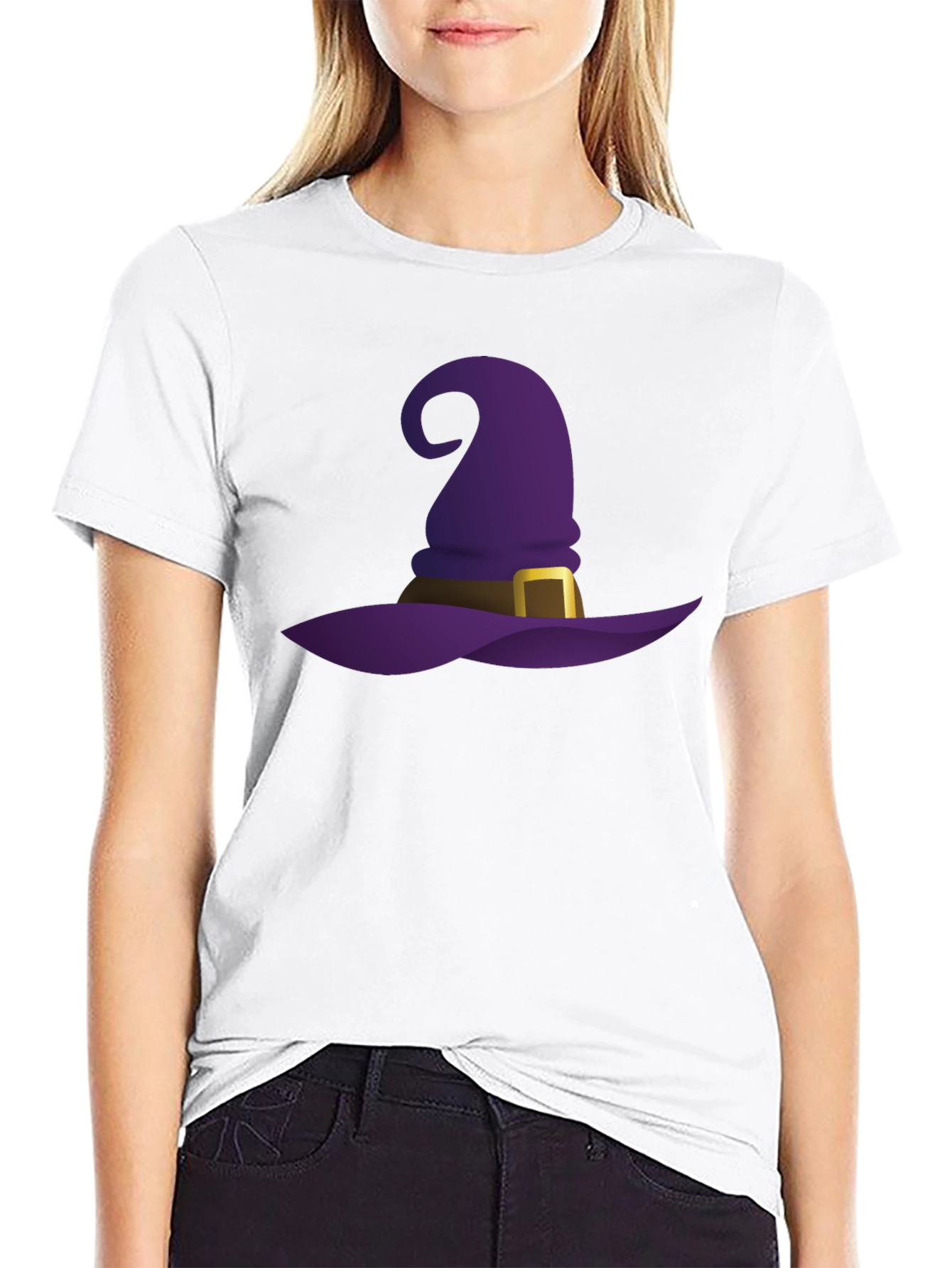 Black Halloween Witch Hat Graphic Tee - Spooky Style view 9
