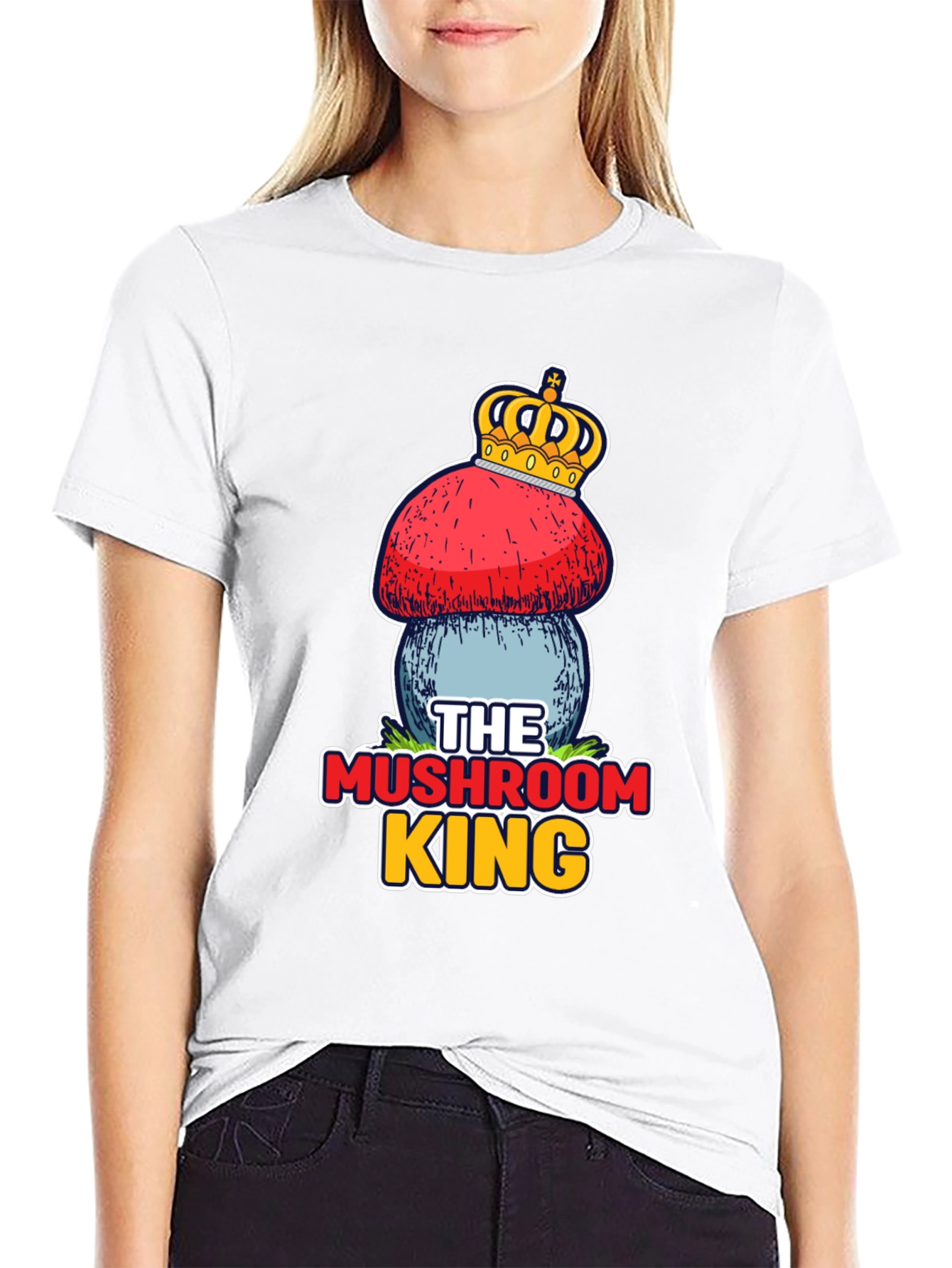 Black Mushroom King T-Shirt - Unique Graphic Tee view 9