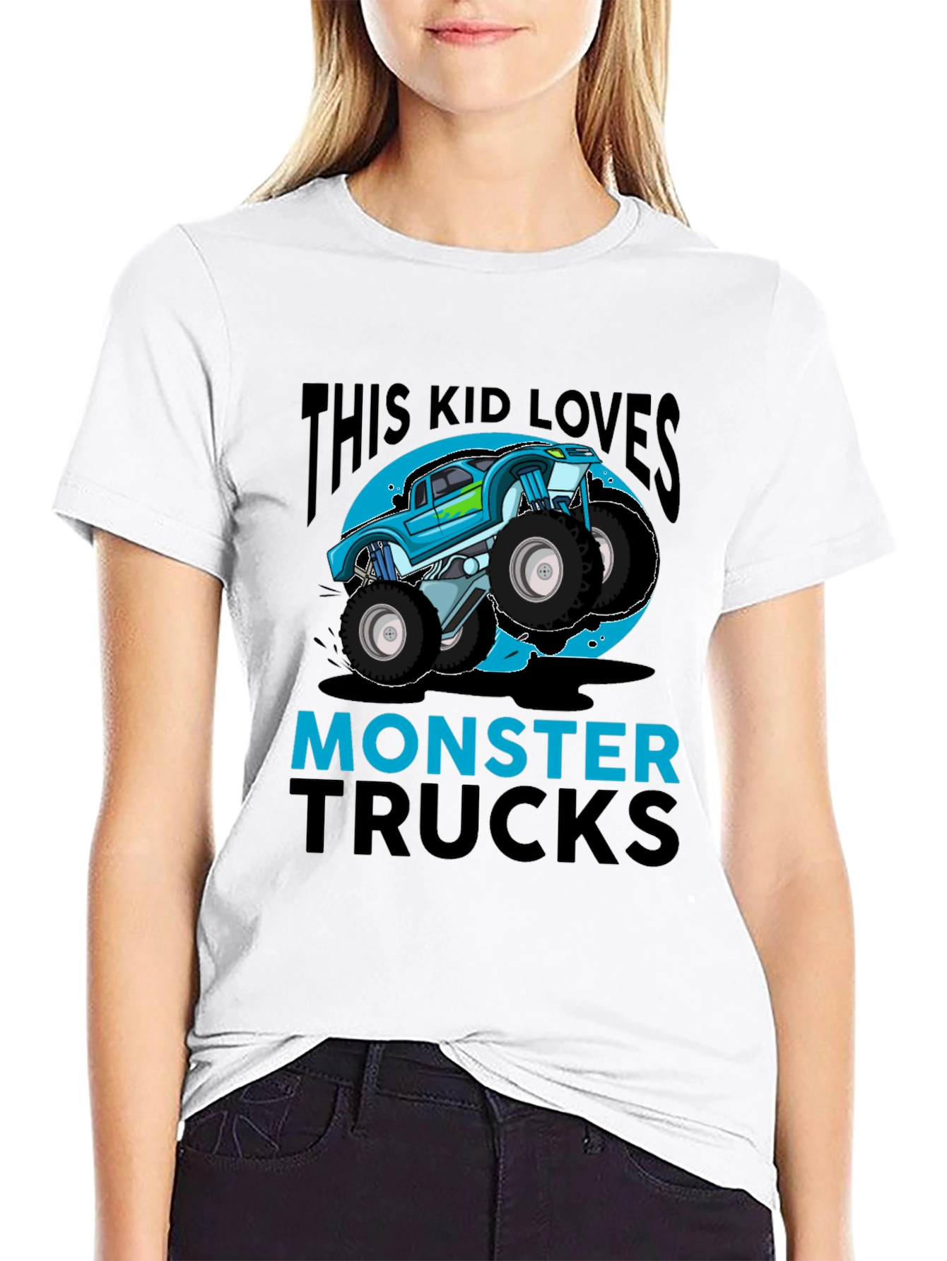 Kids' Monster Truck T-Shirt - Blue Graphic Design - 9