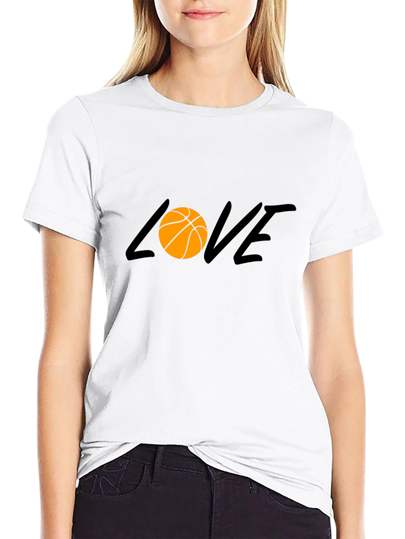 Black Basketball Love Graphic Tee - Black Cotton T-Shirt view 9