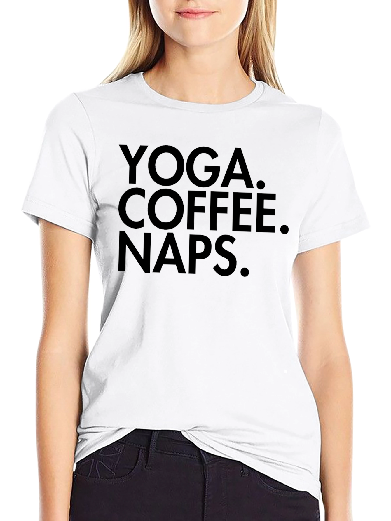Black Yoga Coffee Naps Graphic Tee - Relaxed Comfort view 9