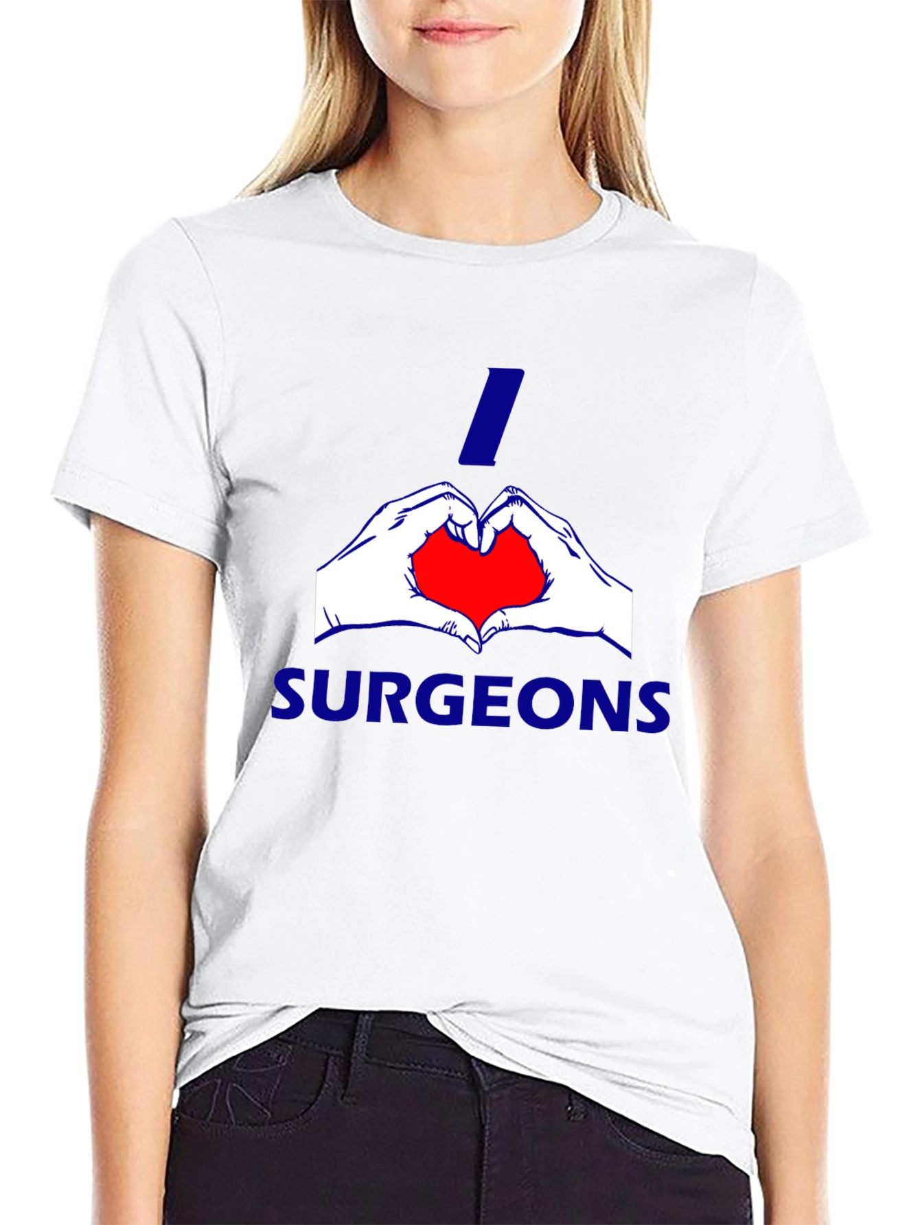 Black I Heart Surgeons Tee - Black Cotton Blend view 9