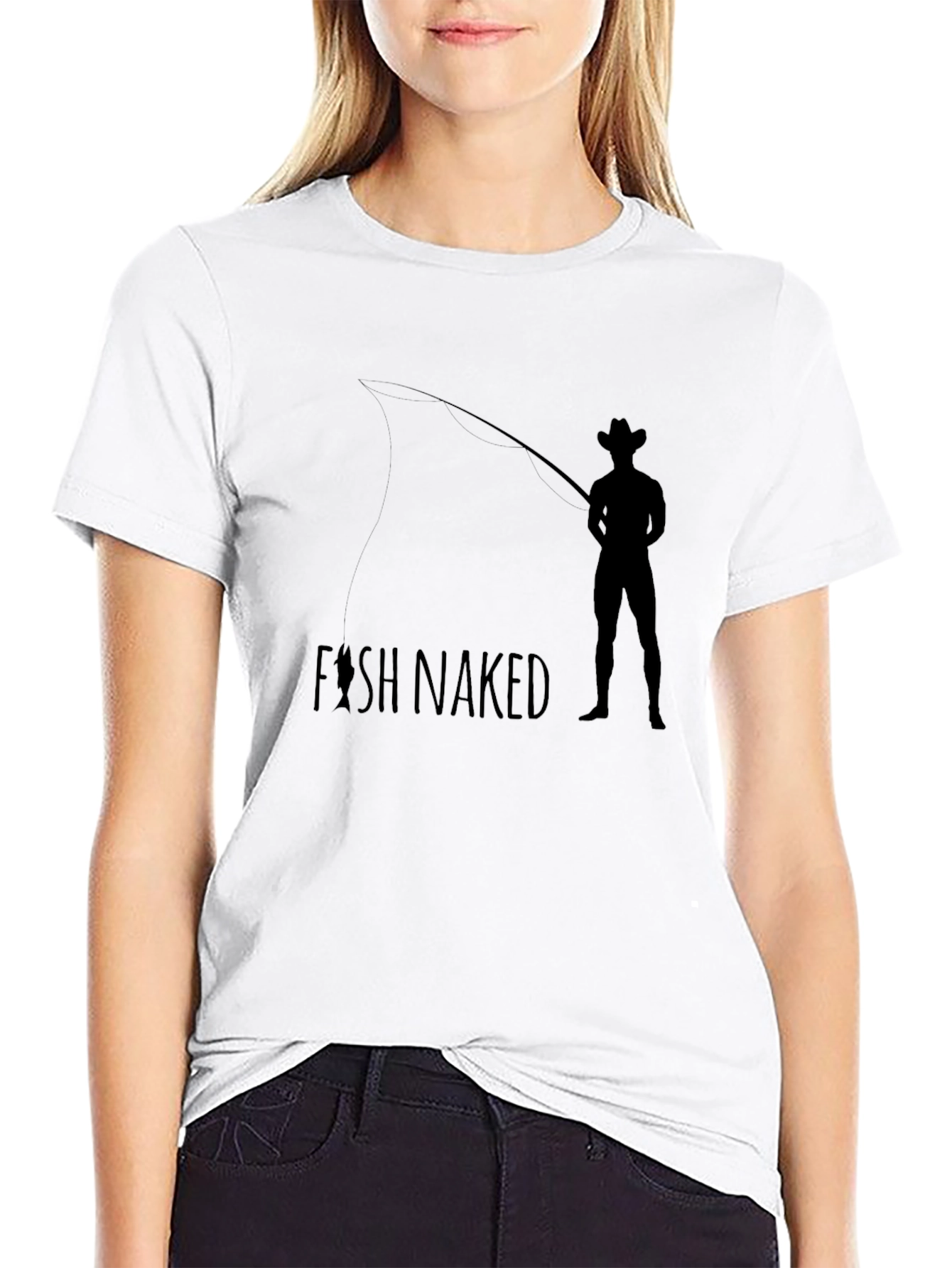 Black Fish Naked T-Shirt - Black Graphic Tee view 9
