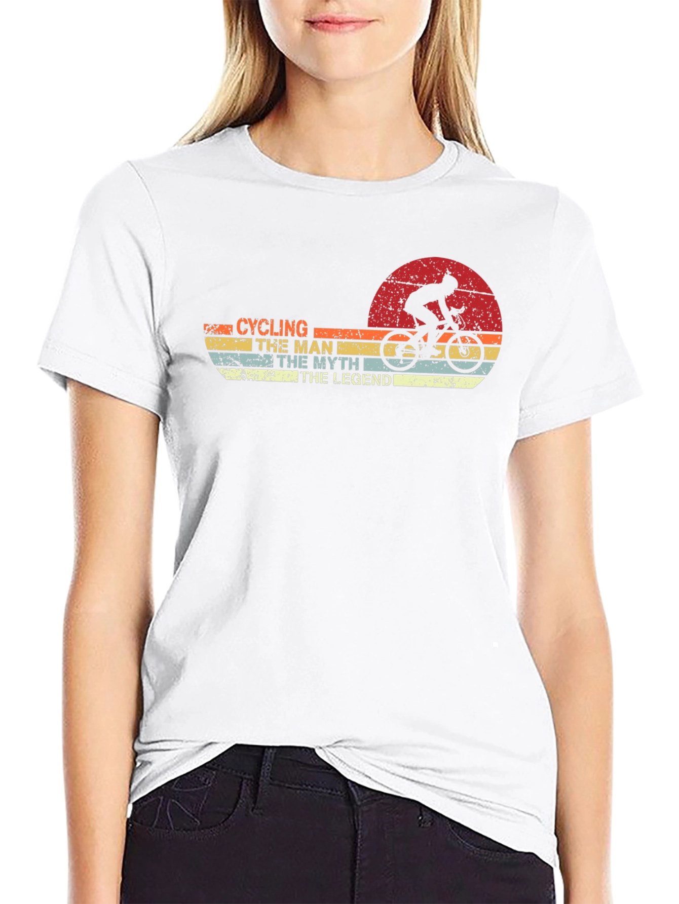 Black Cycling Man Myth Legend T-Shirt view 9