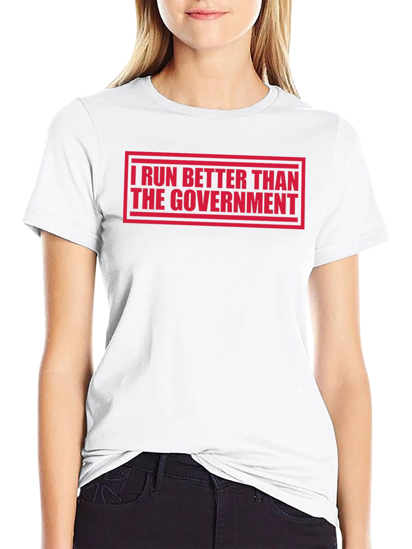 Black I Run Better Than The Government T-Shirt view 9