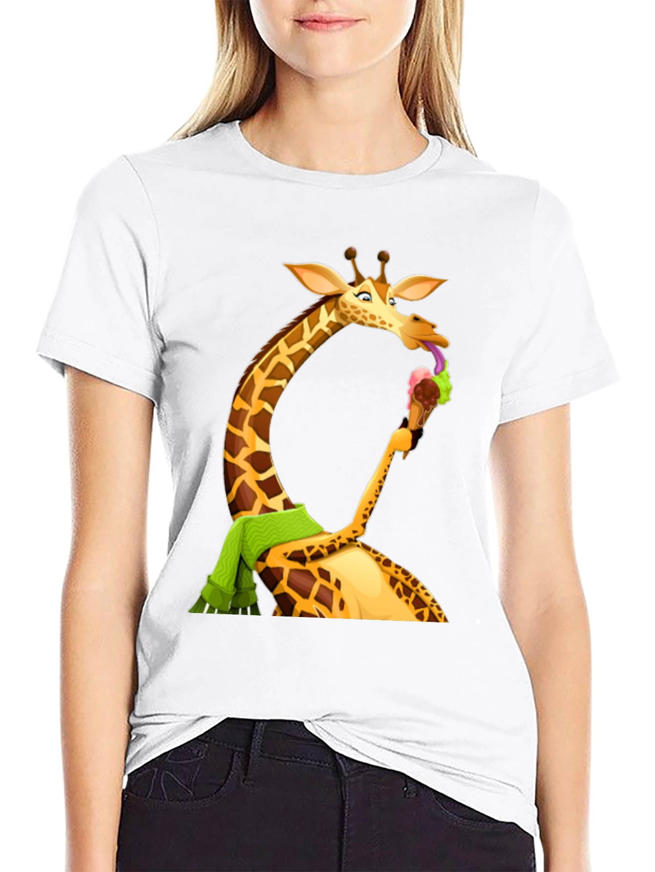 Black Giraffe Ice Cream T-Shirt - Fun Novelty Tee view 9