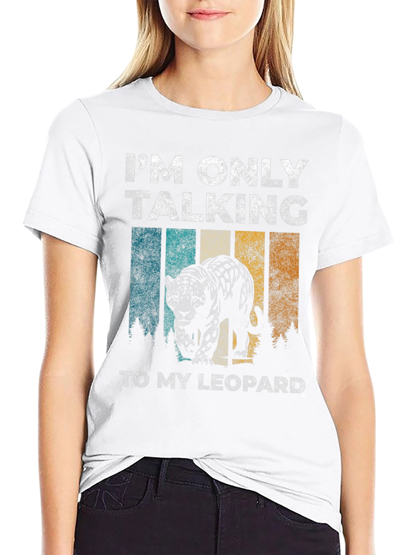 Black Leopard Graphic T-Shirt - Only Talking to My Leopard view 9