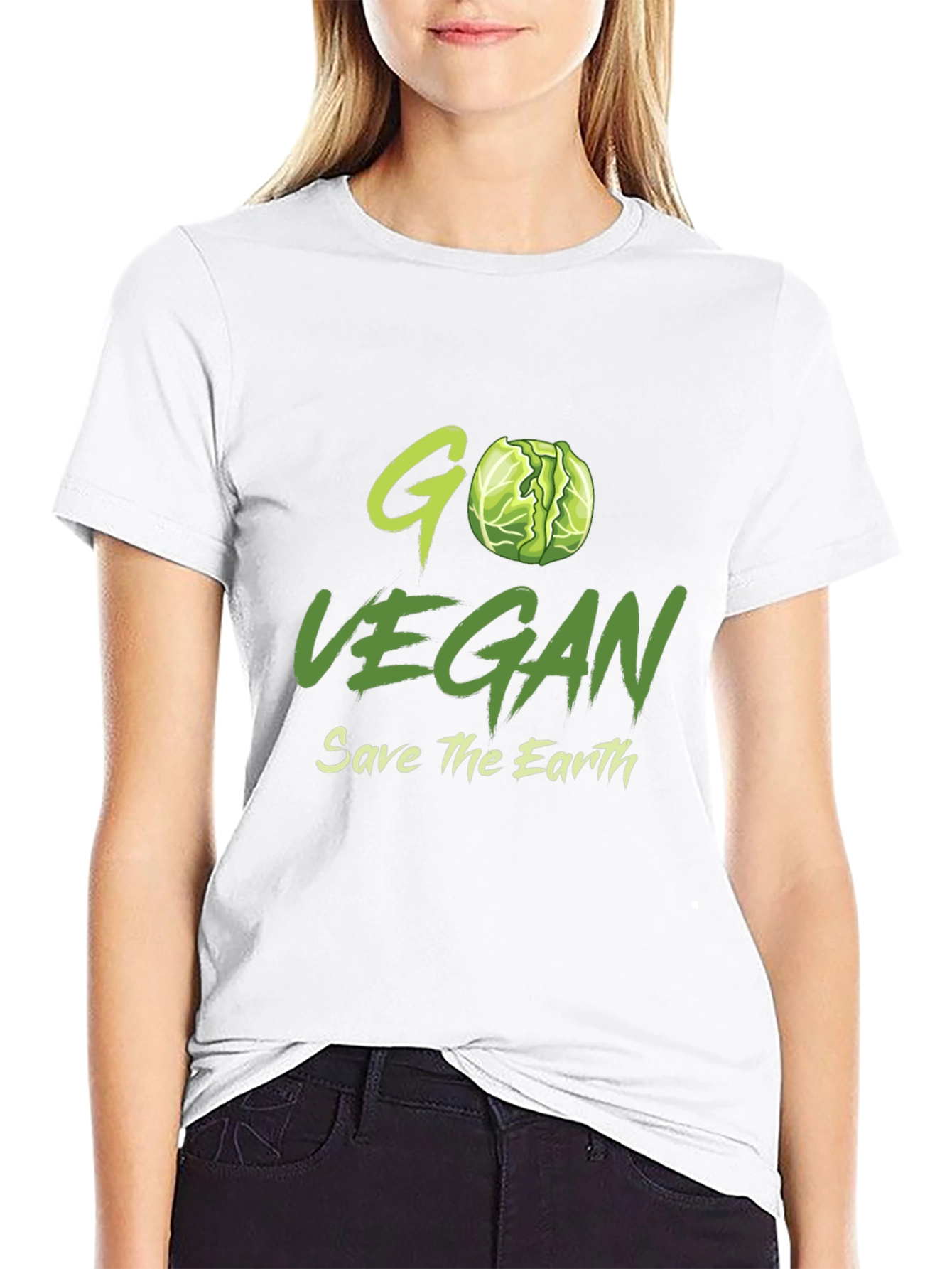 Black Go Vegan T-Shirt - Save the Earth Tee view 9
