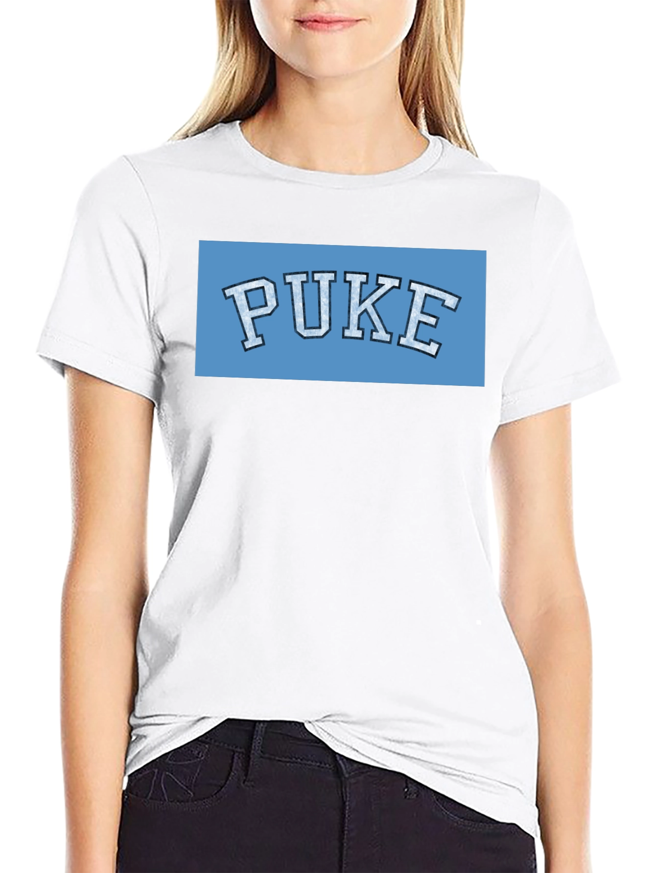 Black PUKE Graphic T-Shirt - College Humor Tee view 9