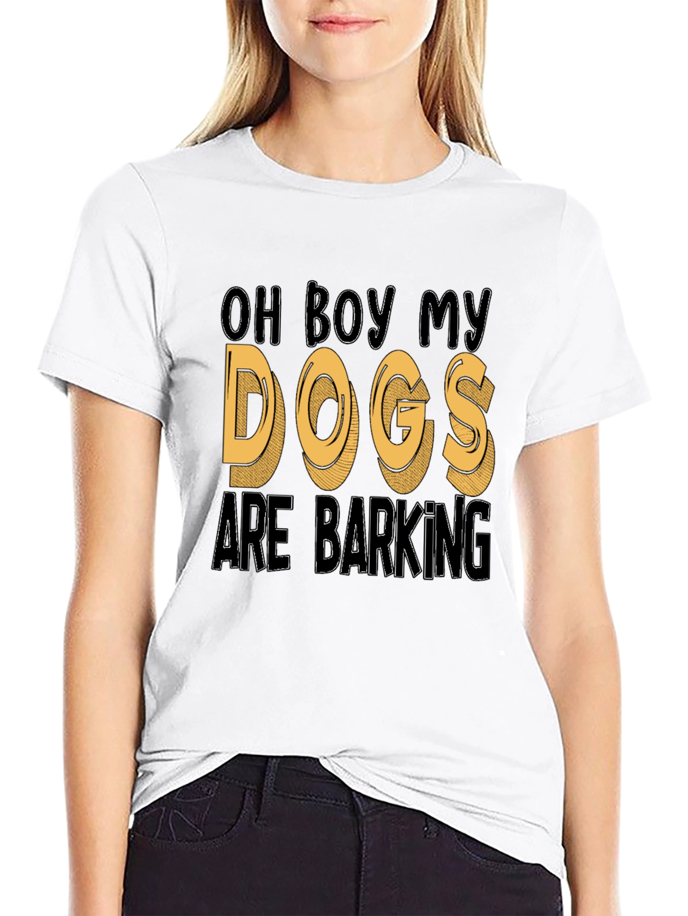 Black Oh Boy My Dogs Are Barking Funny T-Shirt view 9