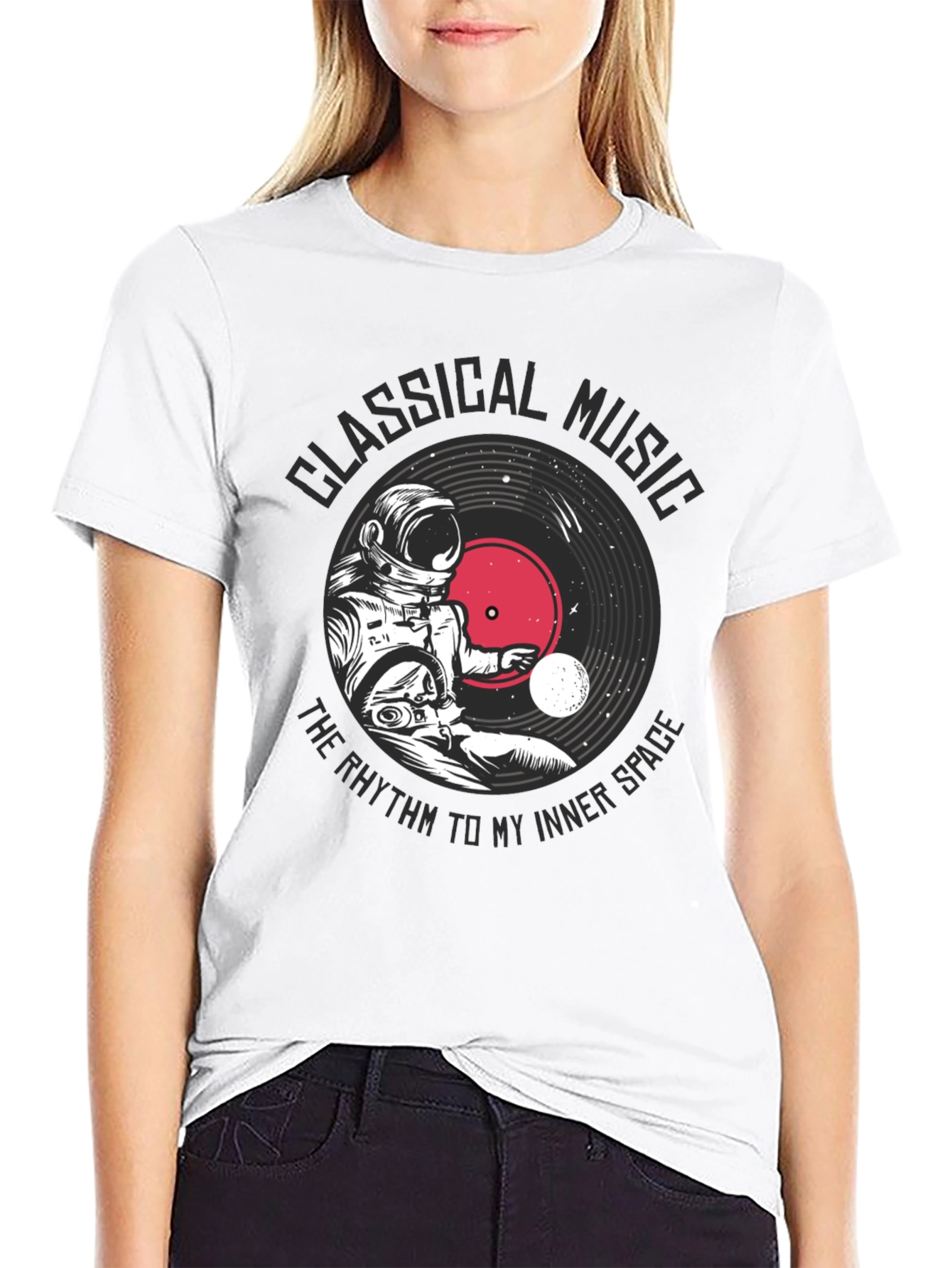 Black Classical Music Inner Space Graphic Tee view 9