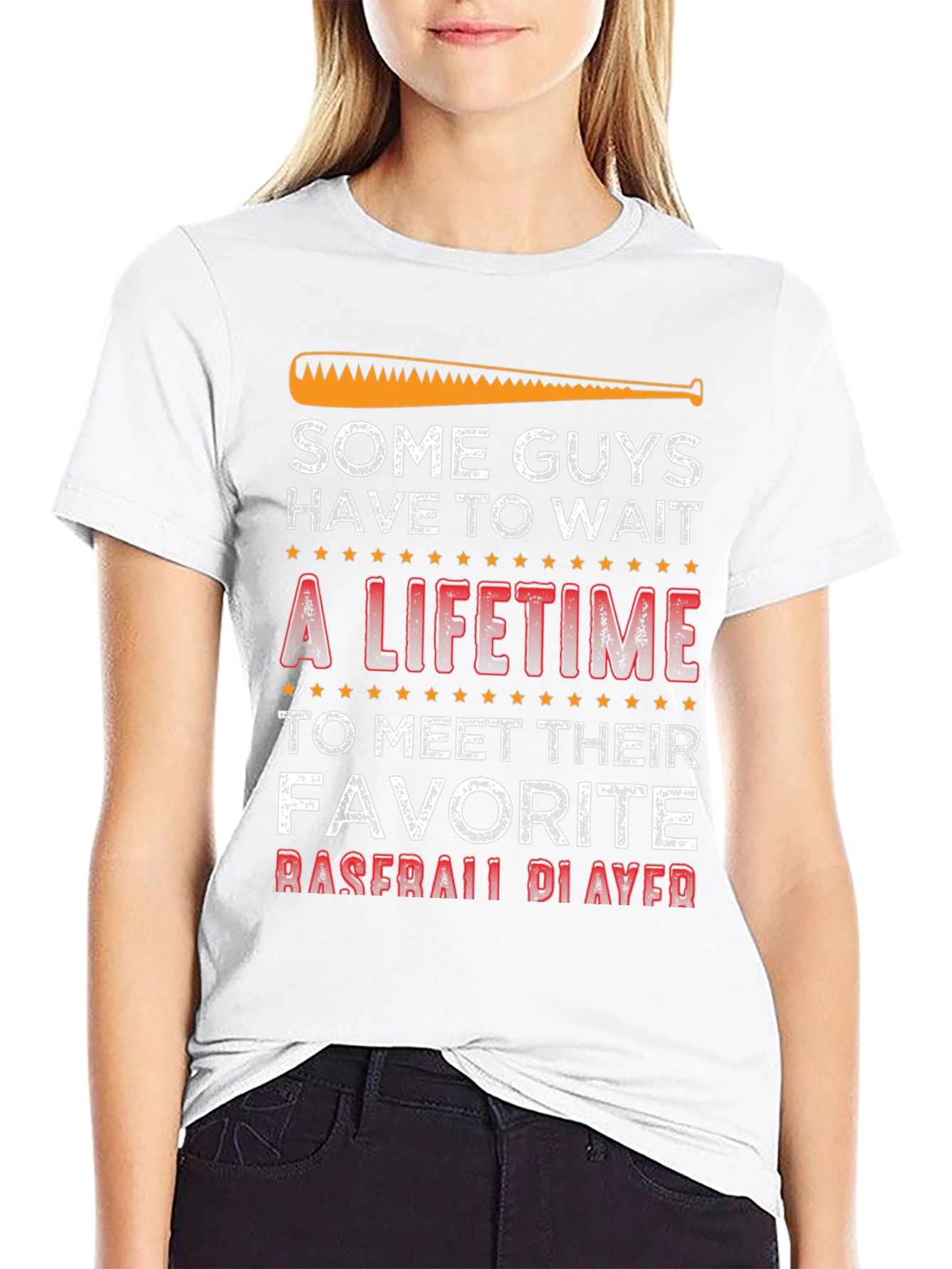 Black Baseball Fan T-Shirt - Some Guys Have to Wait view 9