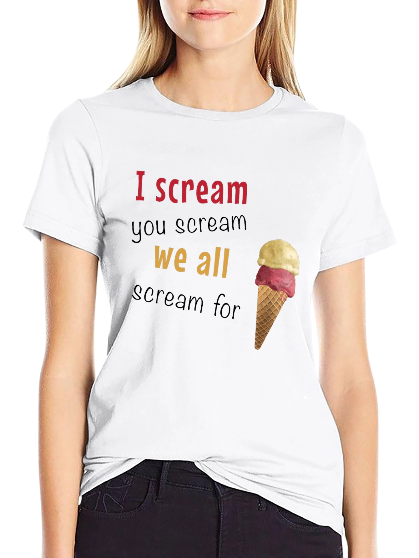 Black I Scream You Scream Graphic Tee view 9