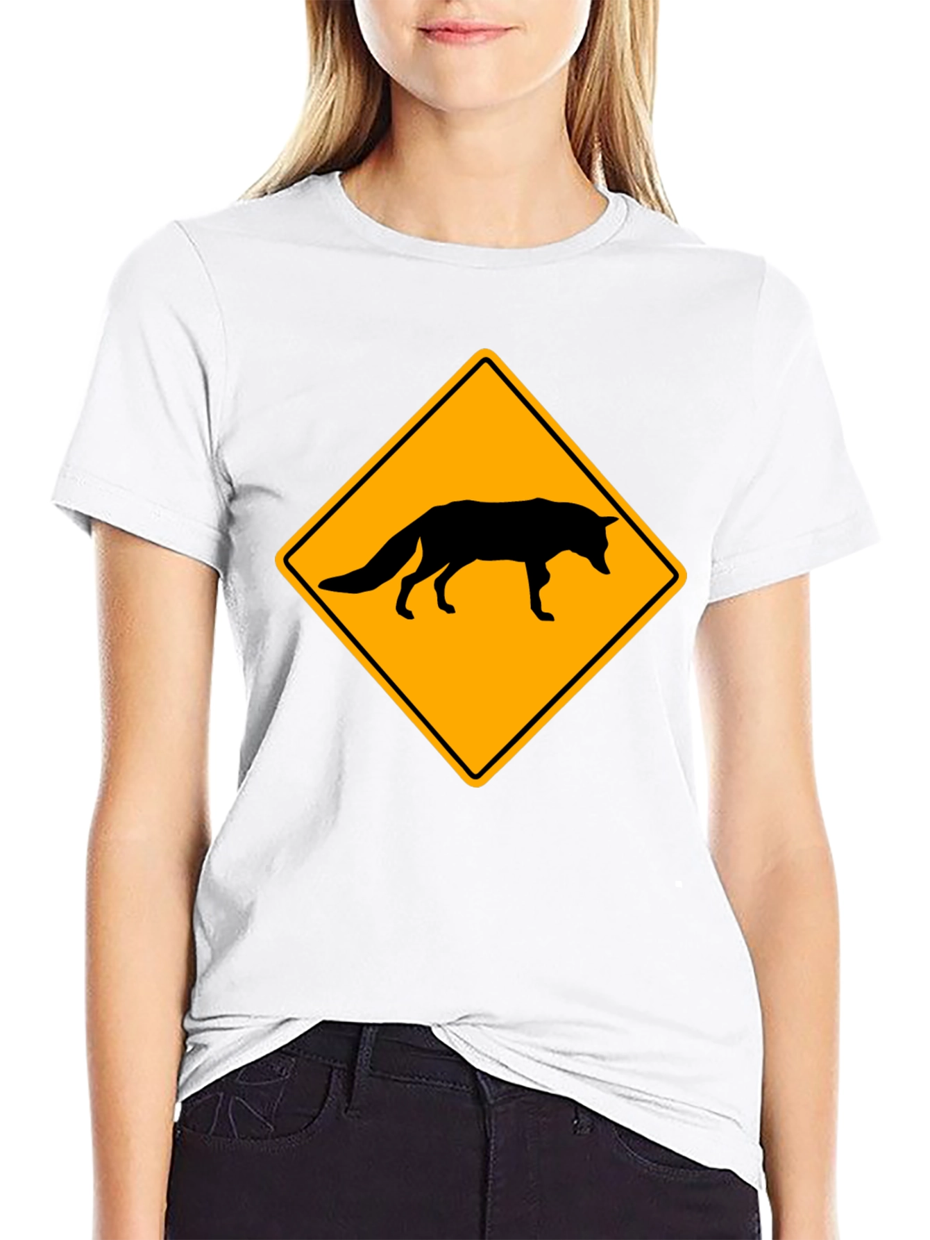 Black Fox Crossing T-Shirt - Black Crew Neck Tee view 9