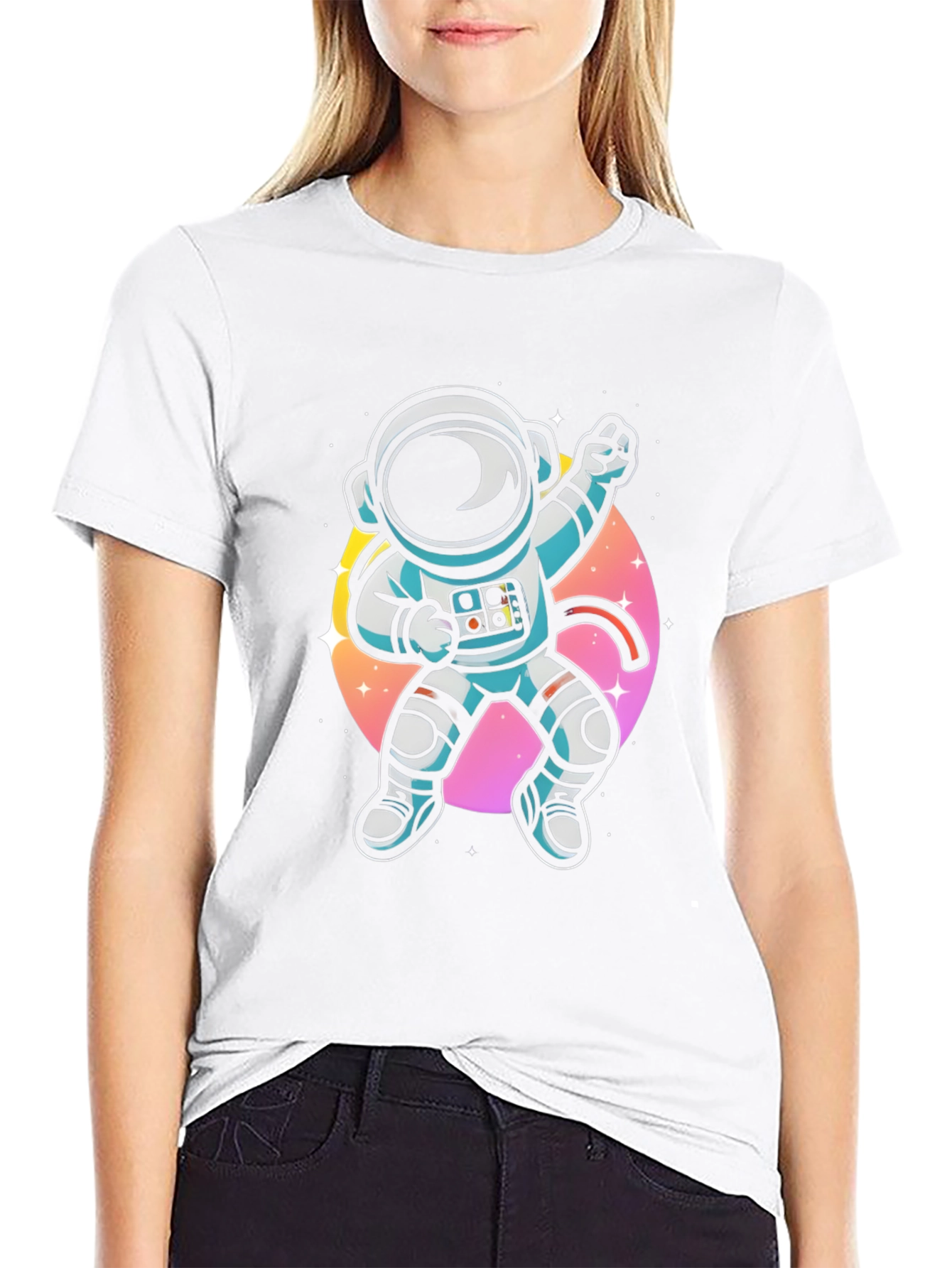 Black Astronaut Graphic Tee - Space Explorer T-Shirt view 9