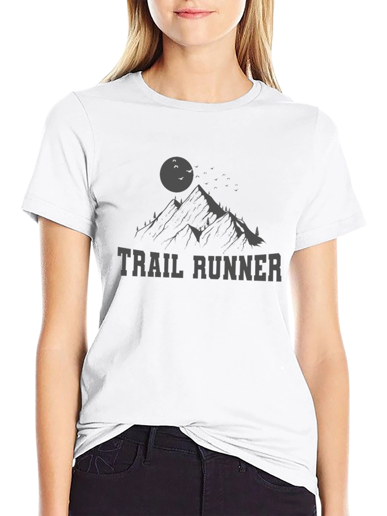 Black Trail Runner Mountain Graphic T-Shirt view 9