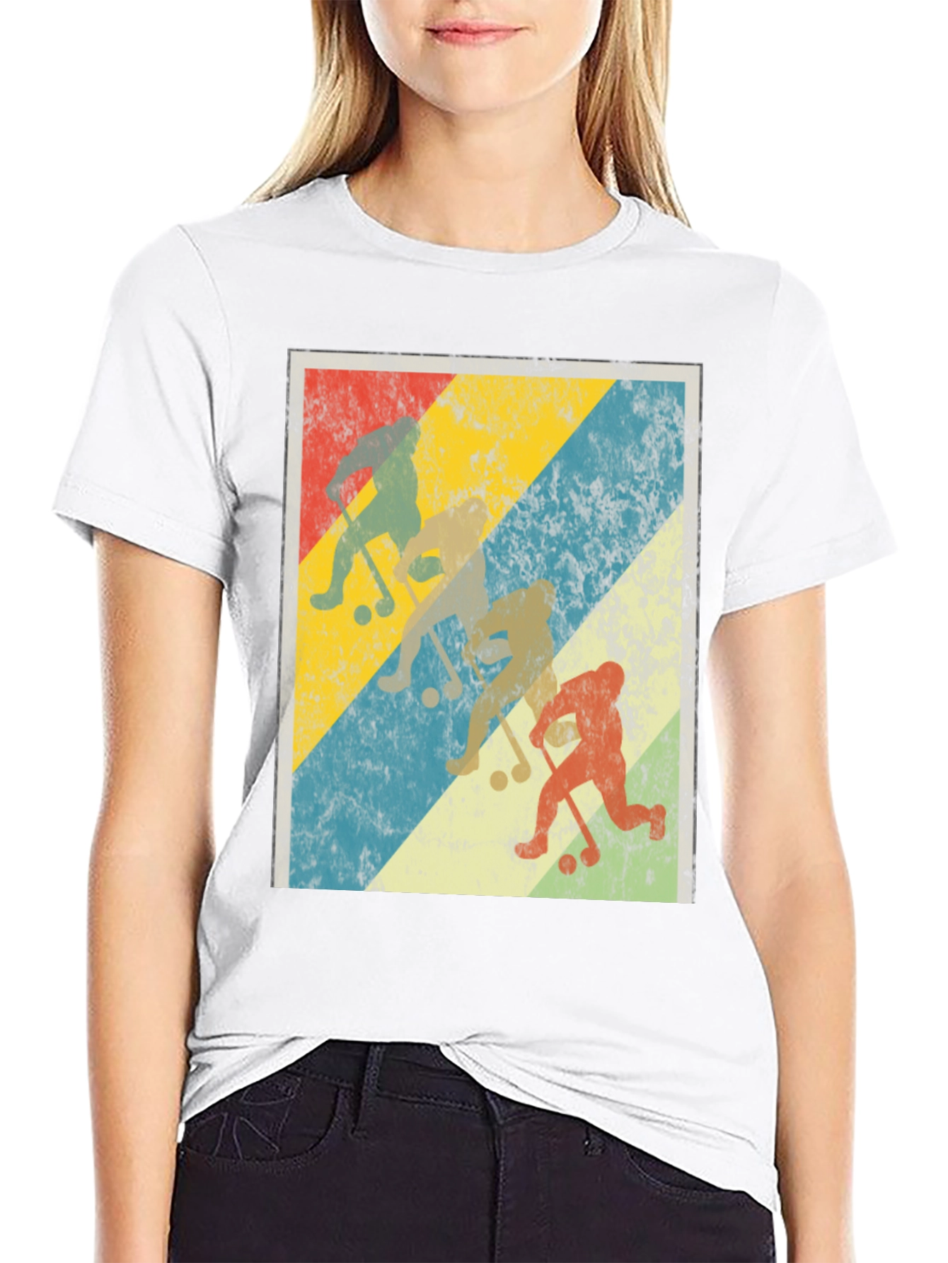 Black Vintage Bigfoot Hockey T-Shirt view 9