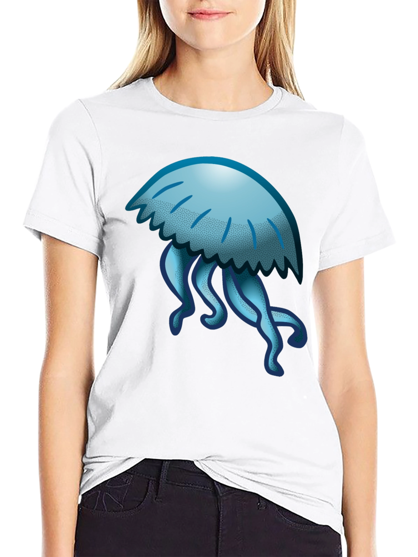 Black Jellyfish Graphic Tee - Cool Casual Style view 9