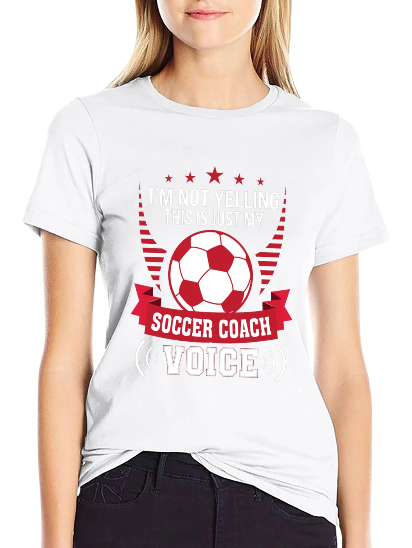 Black Soccer Coach Voice T-Shirt - Funny Sports Tee view 9