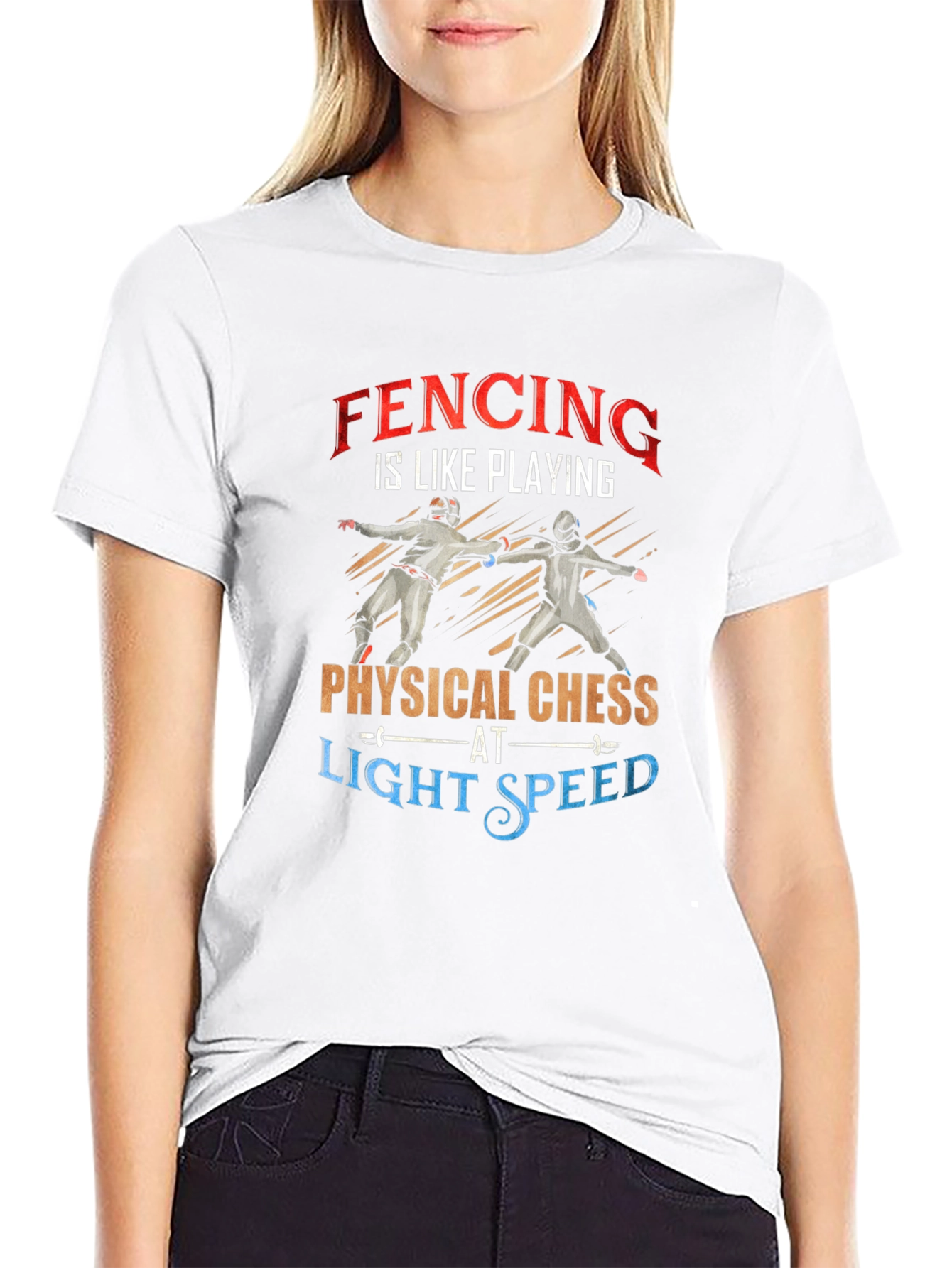 Black Fencing is Like Playing Physical Chess T-Shirt view 9