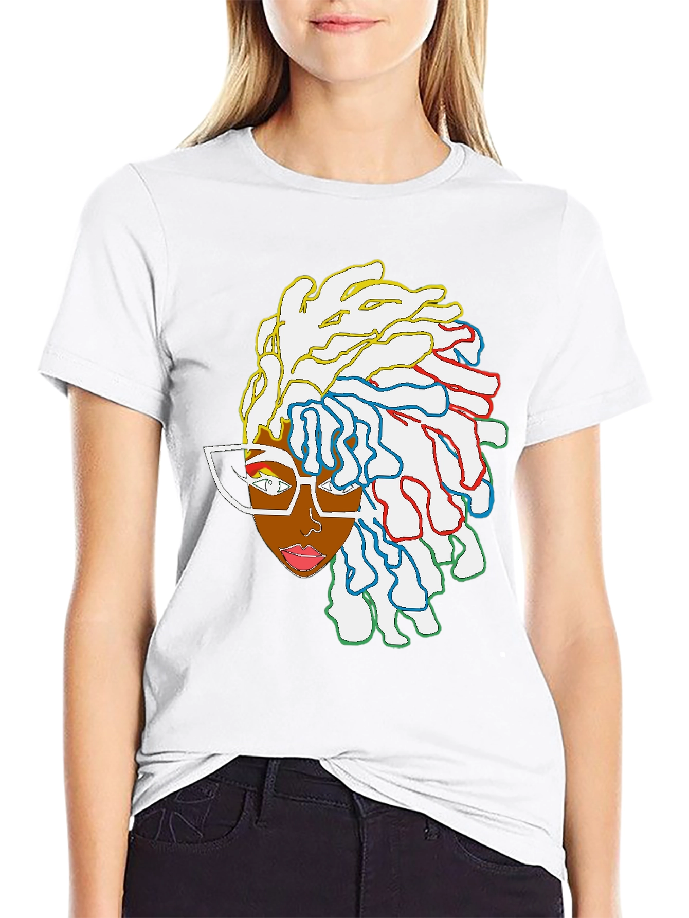 Black Cool Graphic Tee - Abstract Afro Art view 9
