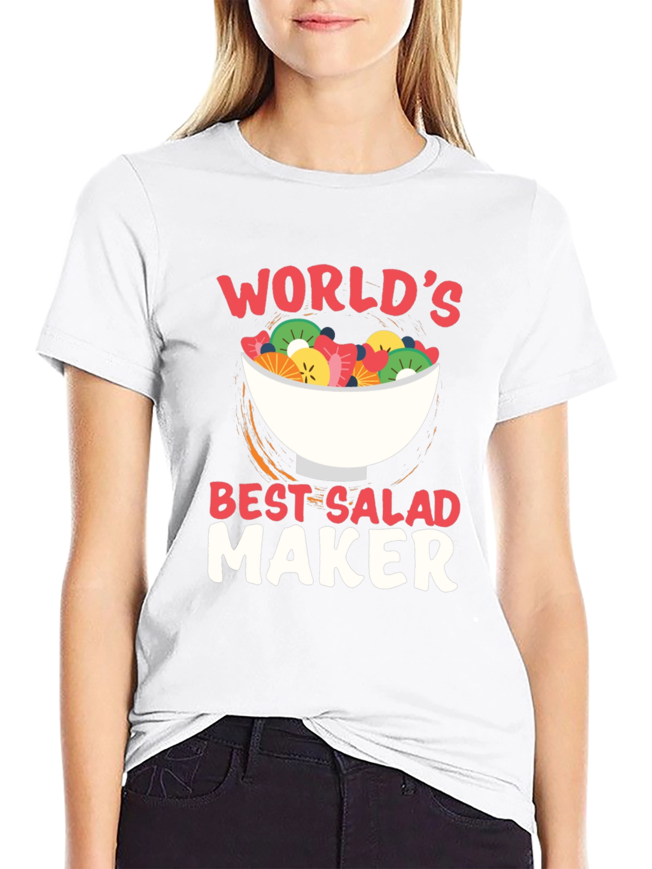 Black World's Best Salad Maker Graphic T-Shirt view 9