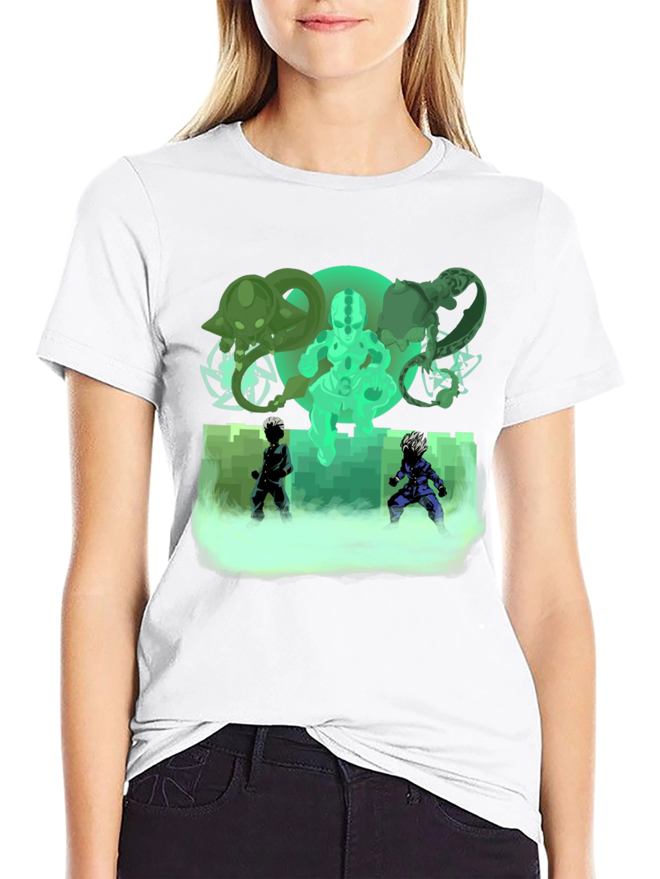 Black Anime Graphic Print Black T-Shirt view 9