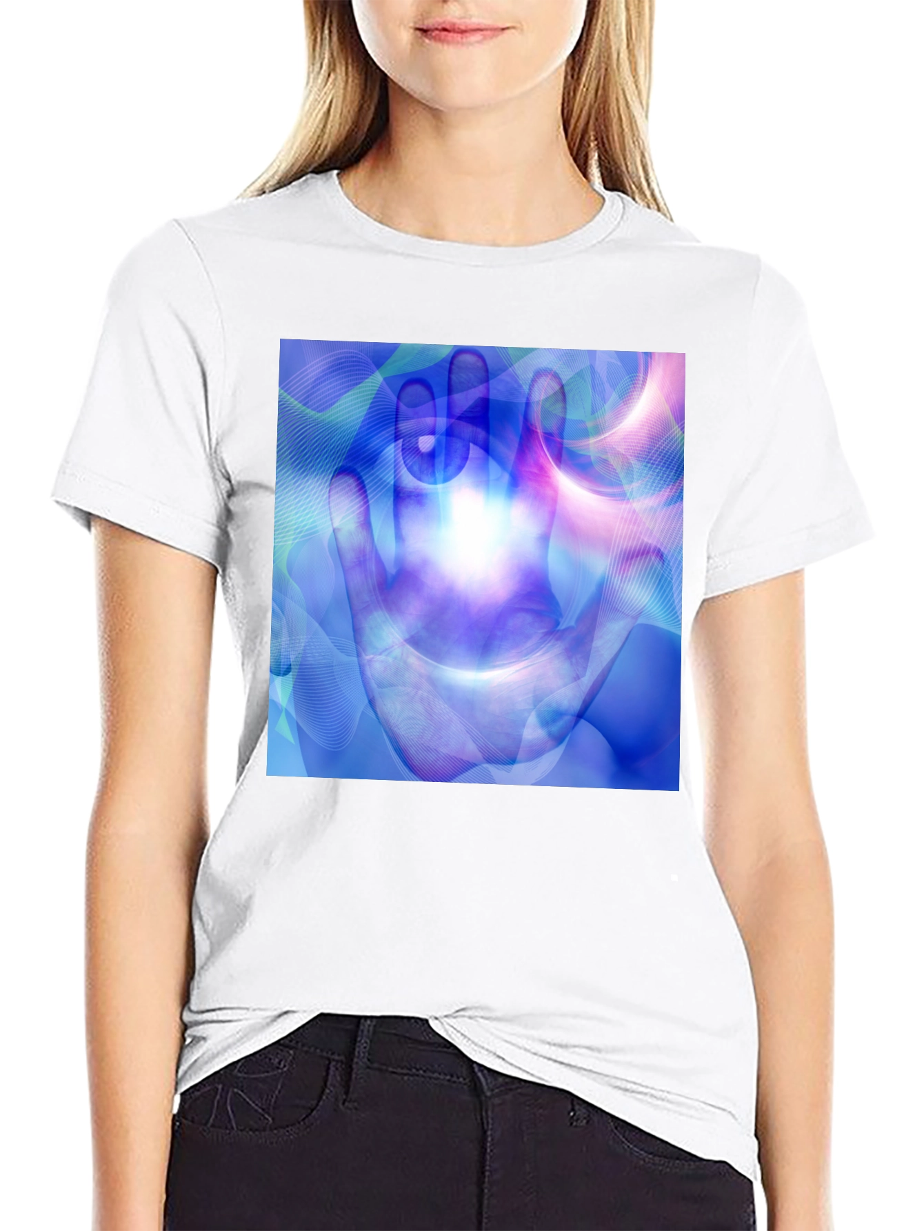 Abstract Hand Print T-Shirt - 9