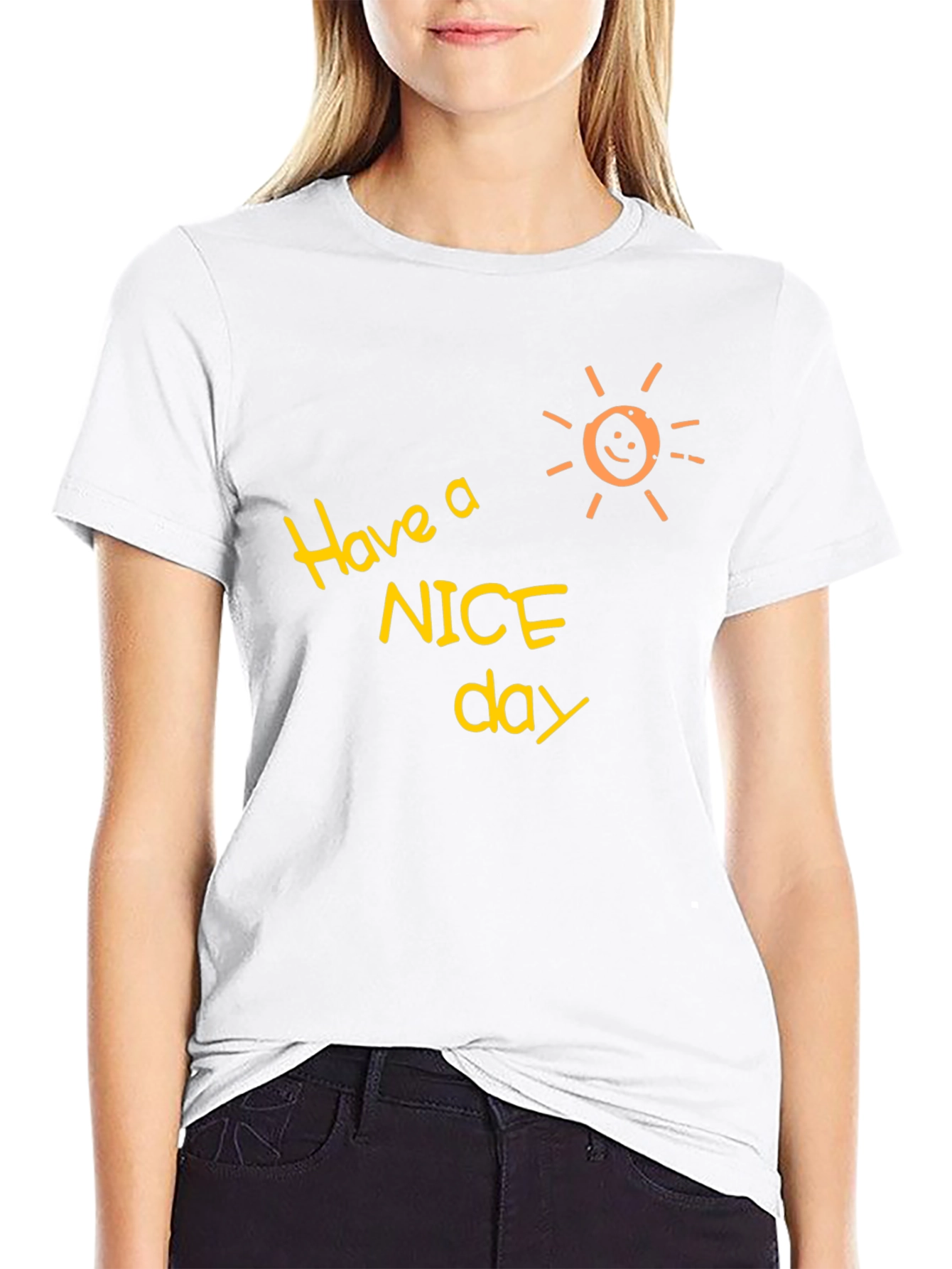 Black Have a Nice Day Black T-Shirt view 9