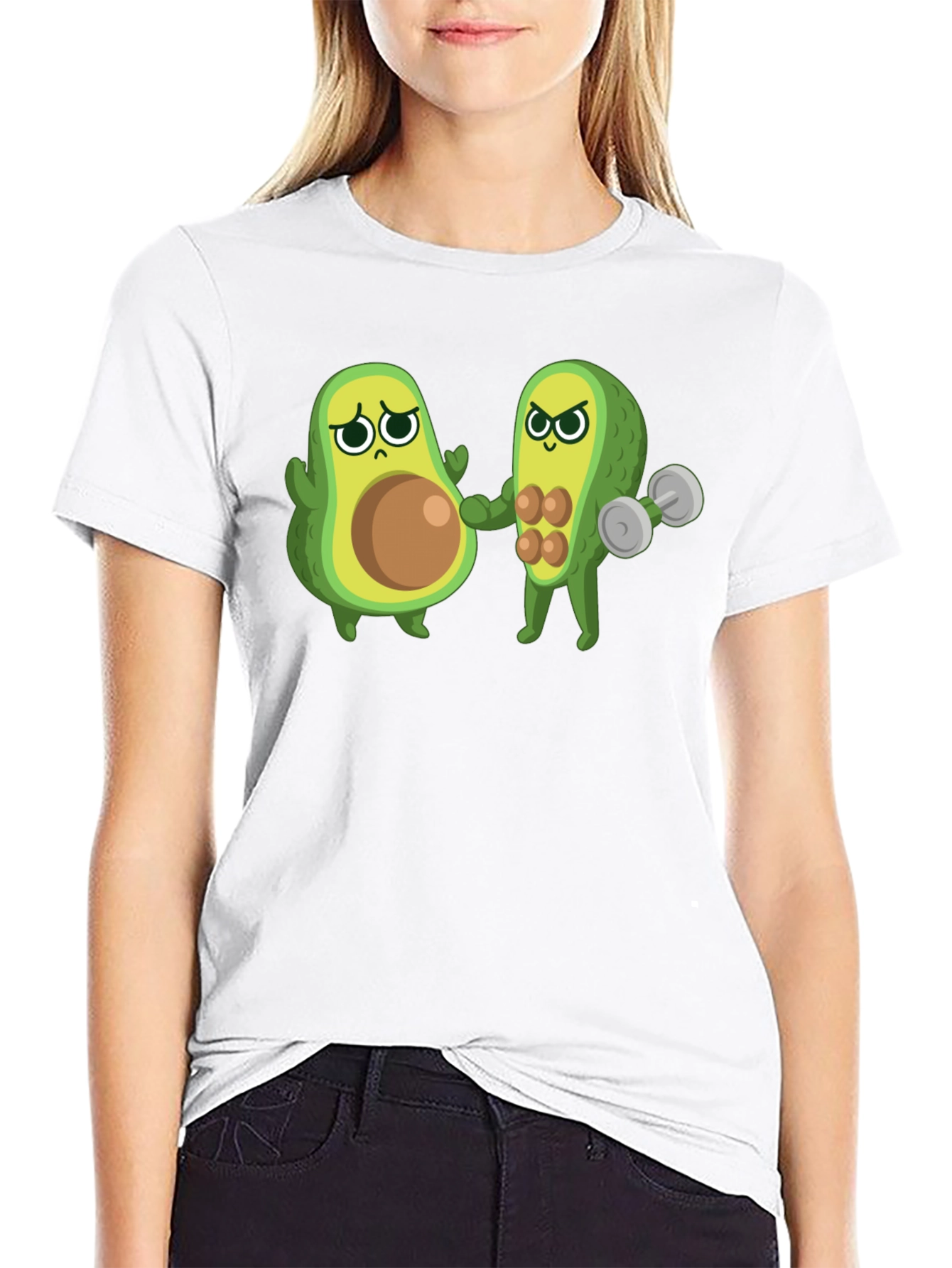 Black Funny Avocado Gym T-Shirt - Black view 9